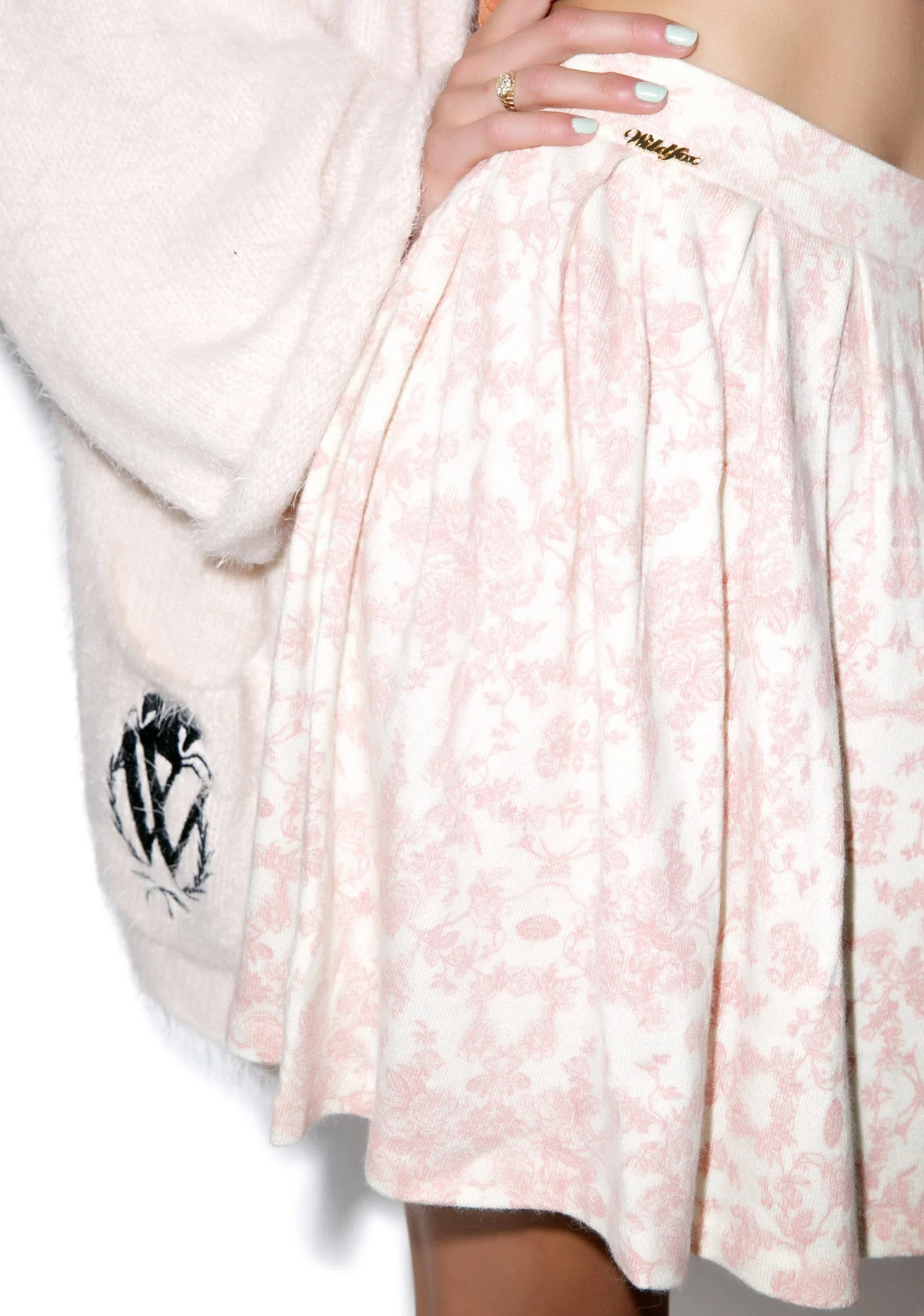 Toile Pleated Skirt - Pink - Image 5