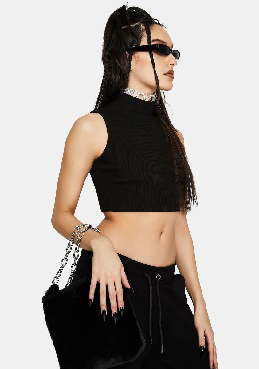 Top Hit Mock Neck Crop Tank - Image 2