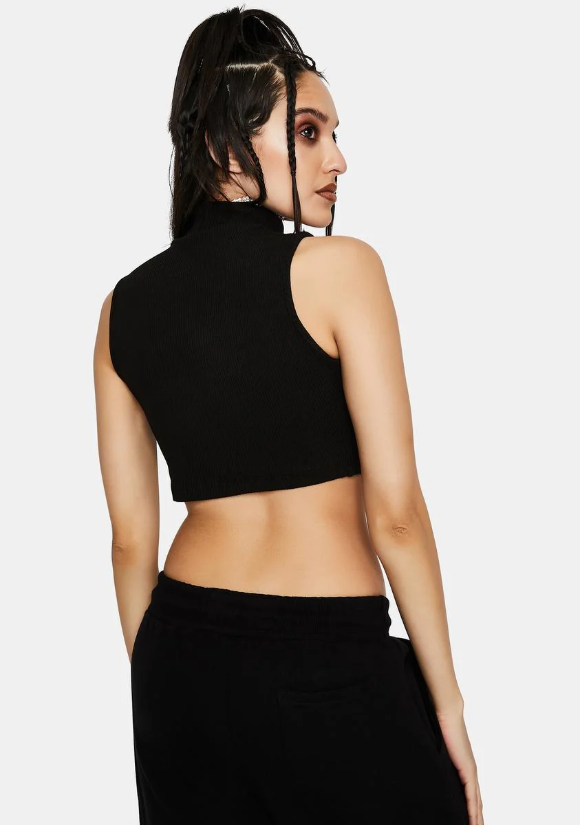 Top Hit Mock Neck Crop Tank - Image 4