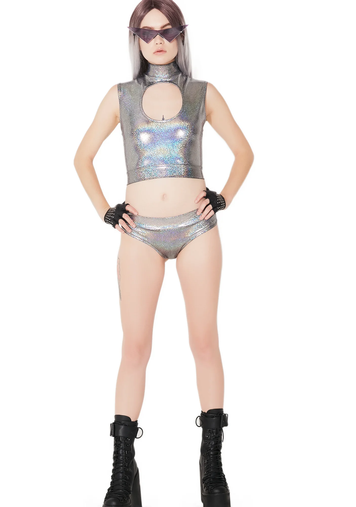 Total Eclipse Cutout Crop Top - Image 5