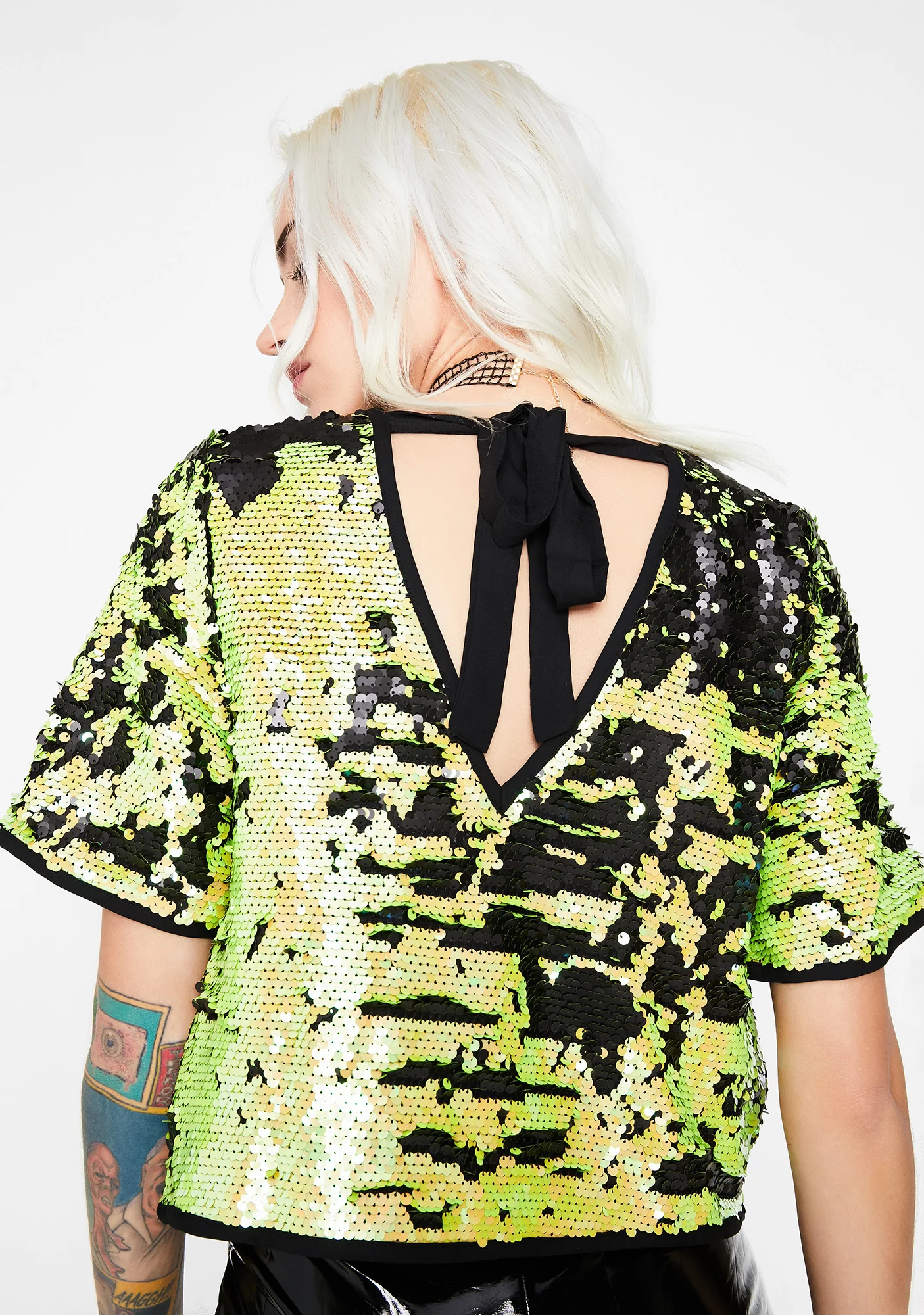Toxic Wasted Youth Sequin Top - Image 4