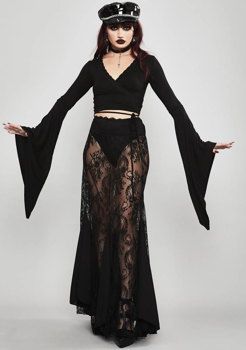 Tragic Prayer Bell Sleeve Top - Image 3