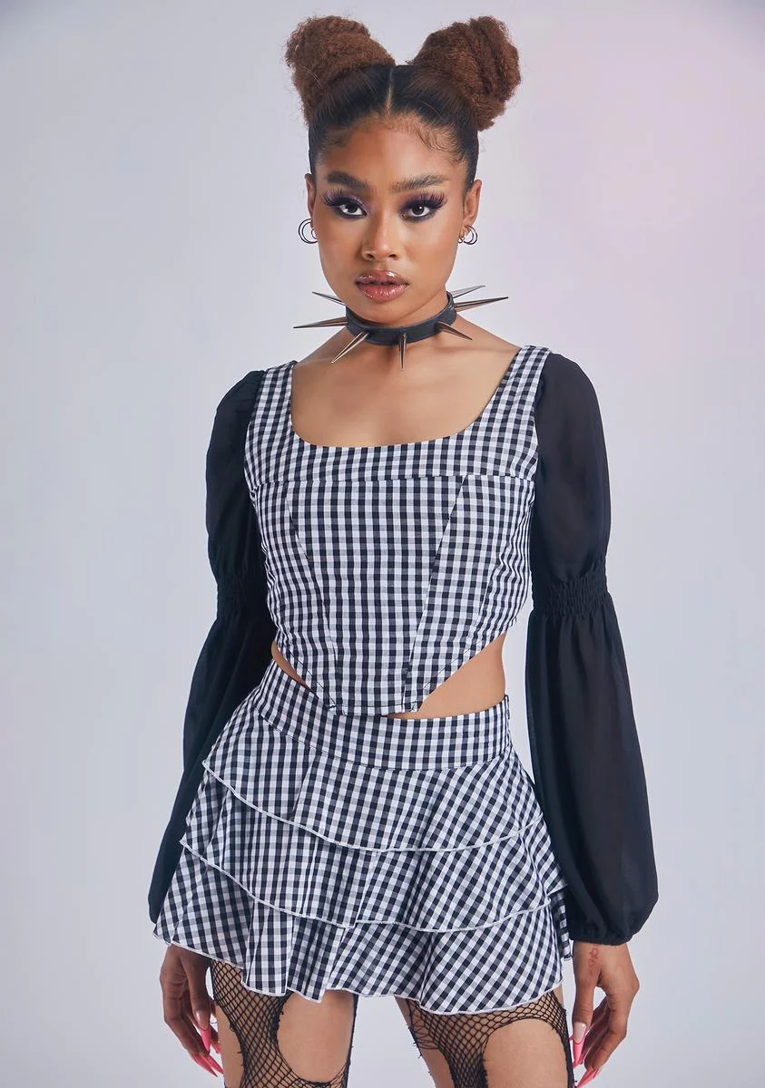 Tragic Ruffle My Feathers Gingham Skirt - Image 2