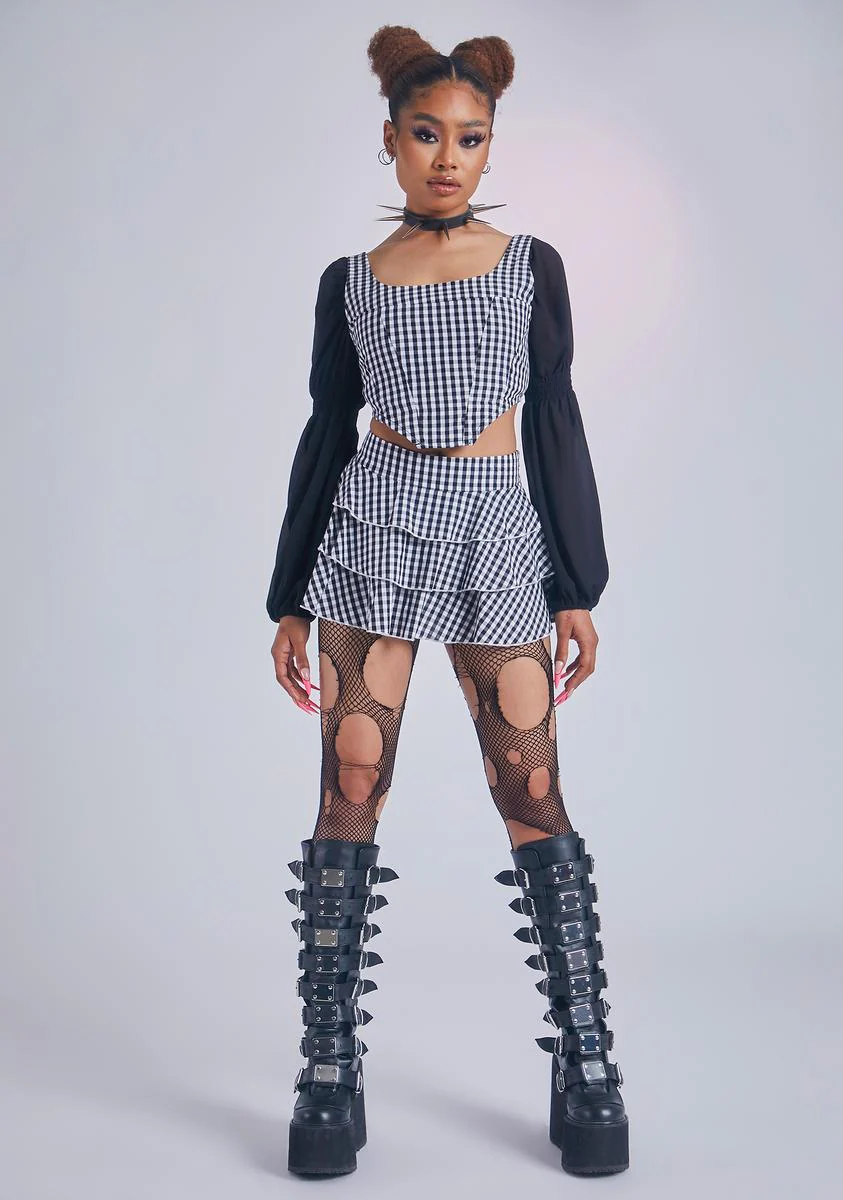 Tragic Ruffle My Feathers Gingham Skirt - Image 3