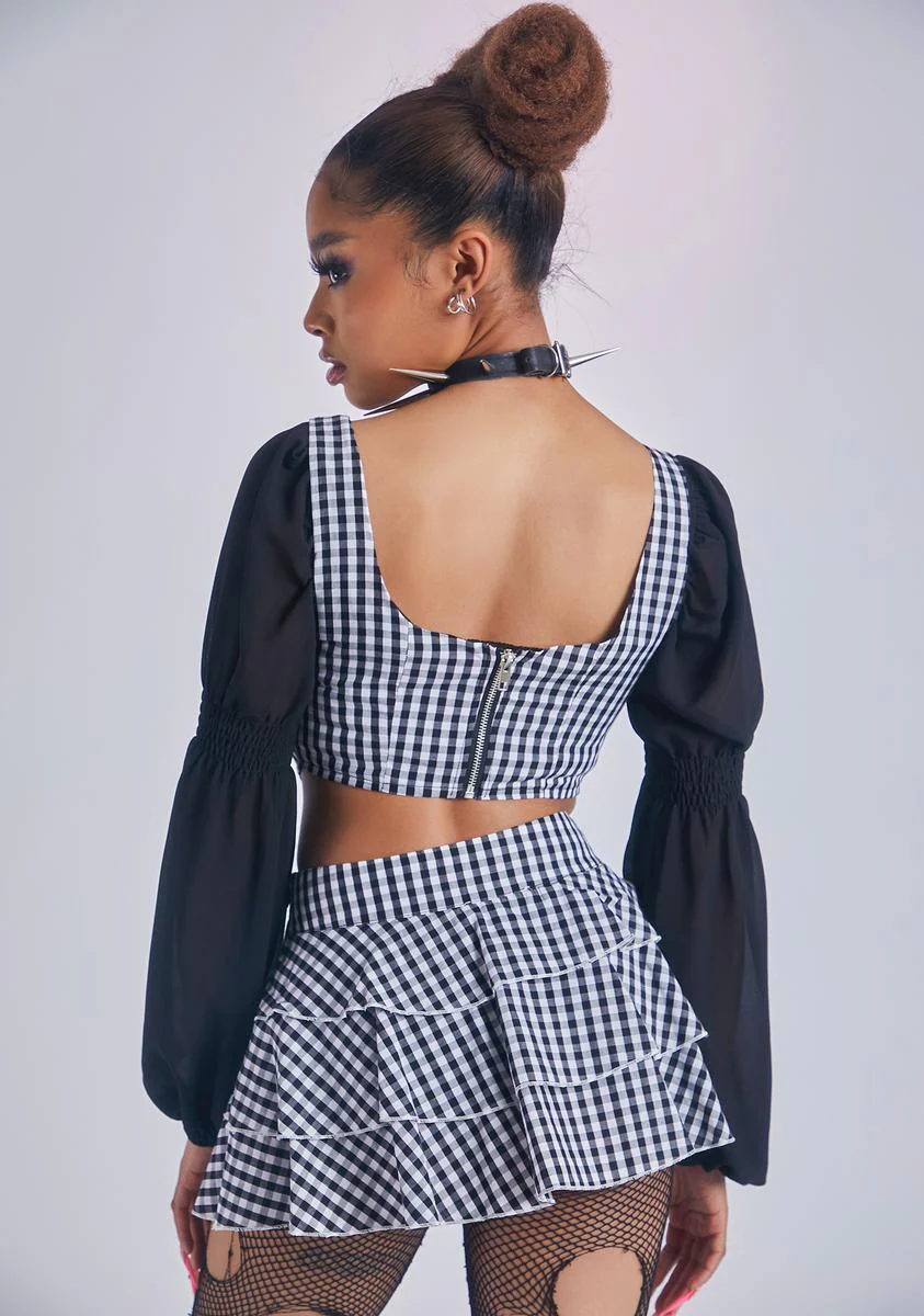Tragic Ruffle My Feathers Gingham Skirt - Image 4