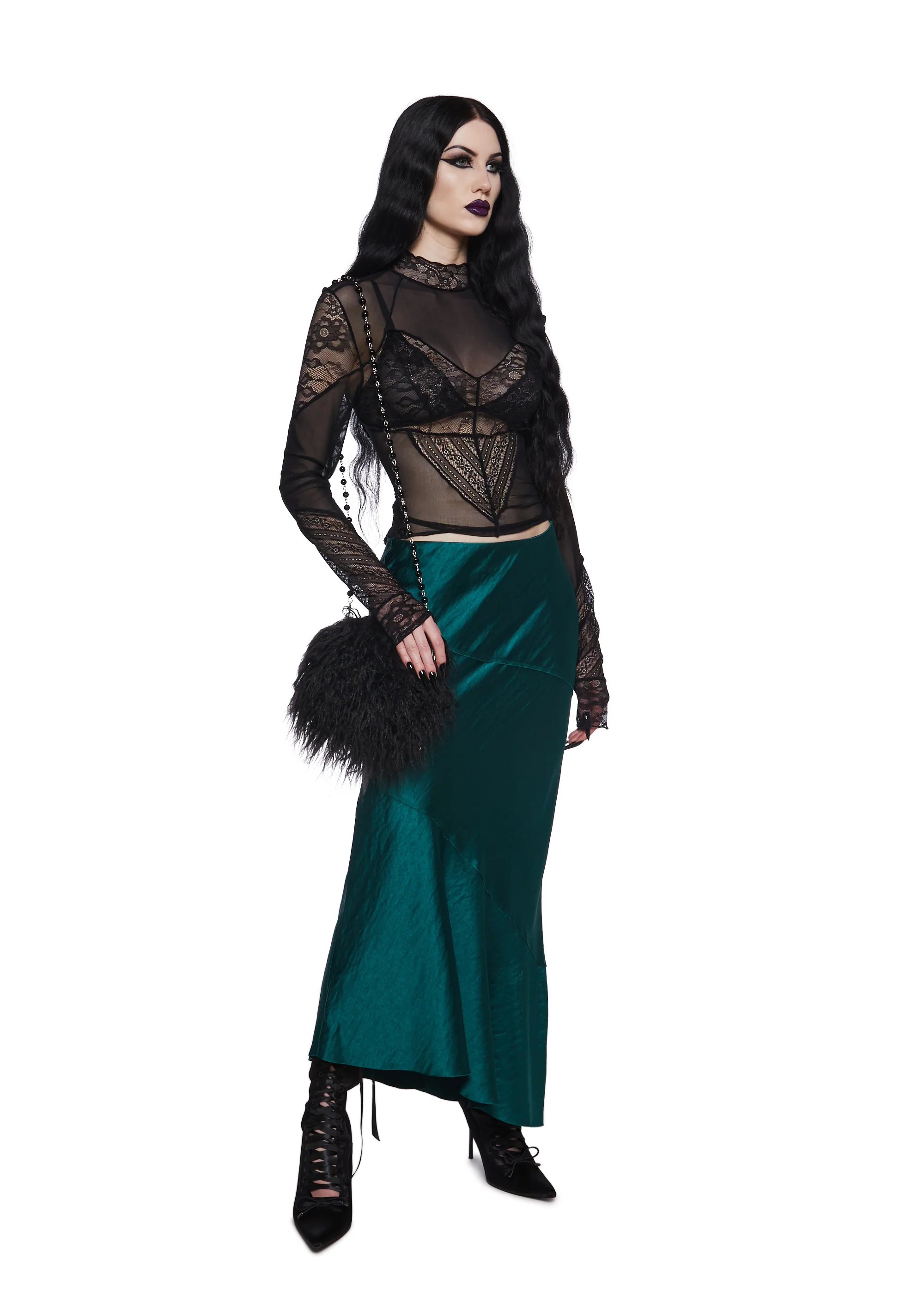 Tragically Divine Satin Midi Skirt - Image 2