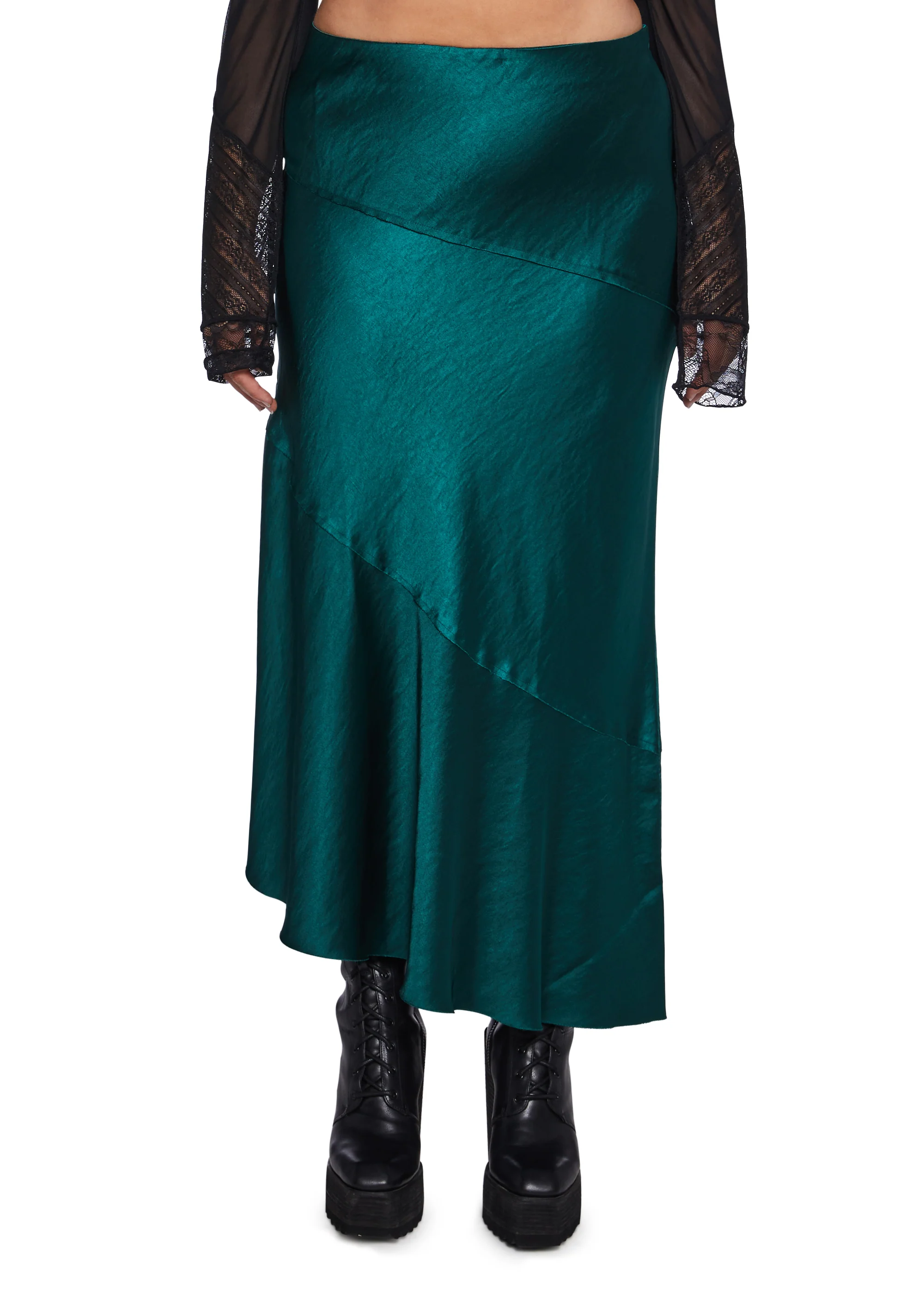 Tragically Divine Satin Midi Skirt - Image 3