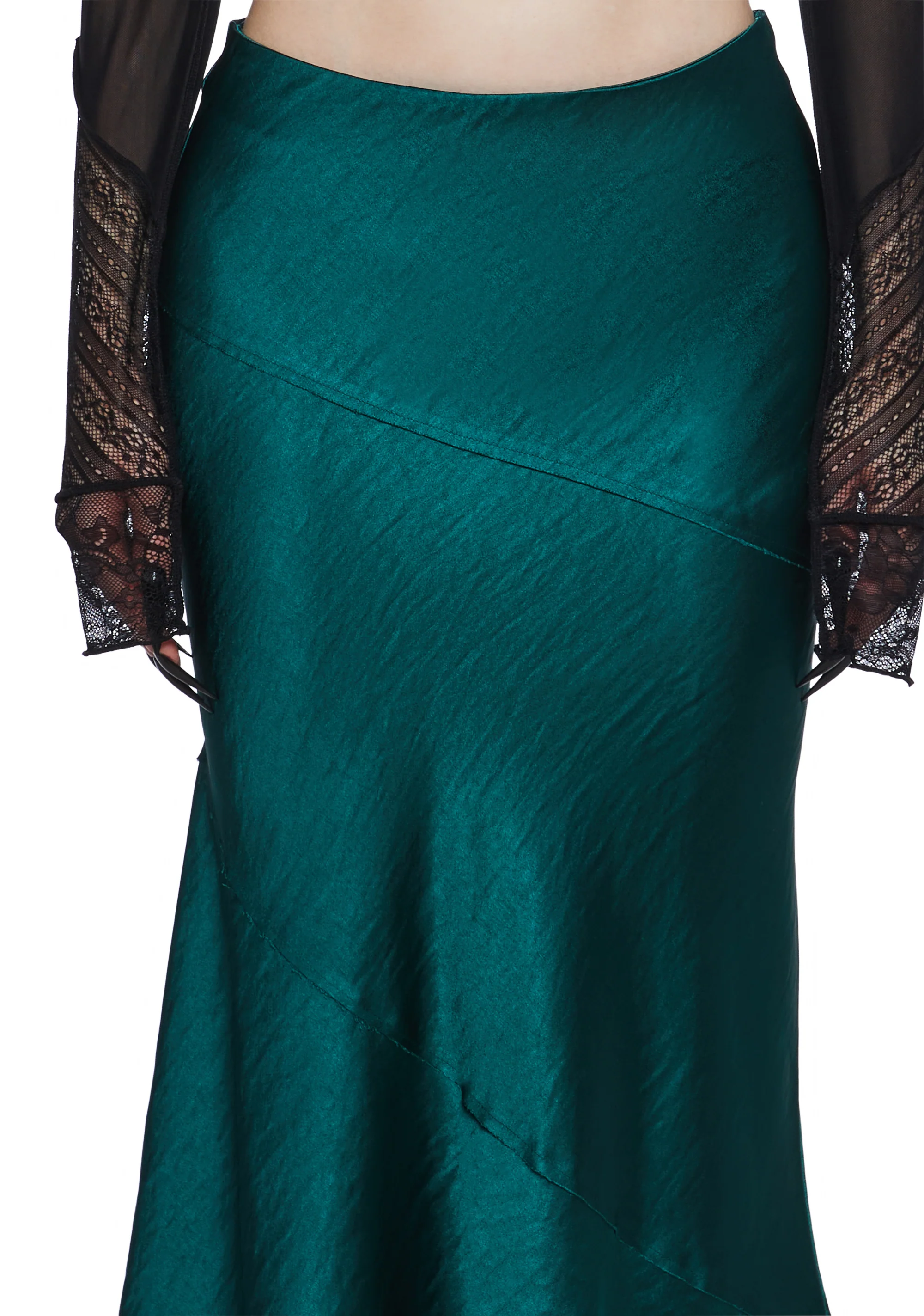 Tragically Divine Satin Midi Skirt - Image 6