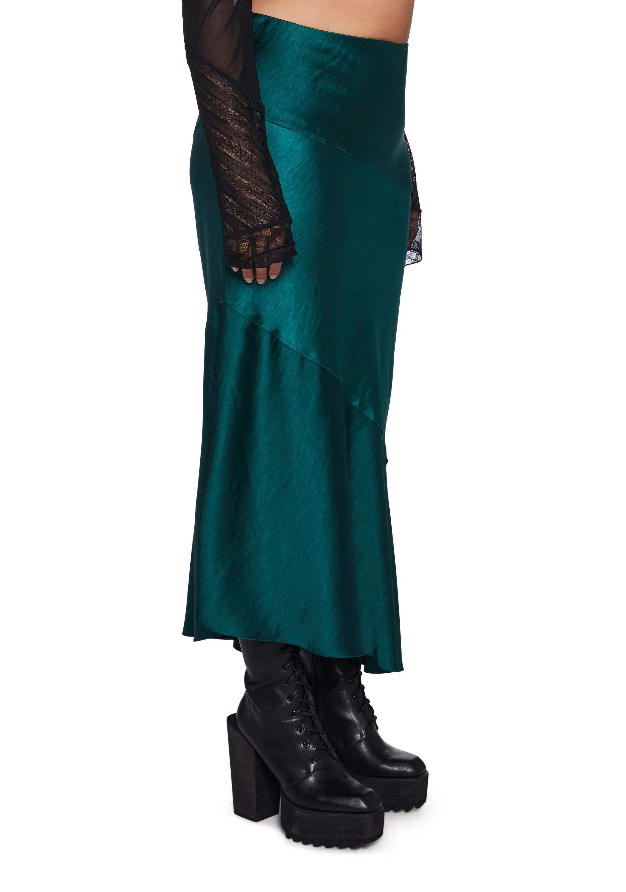 Tragically Divine Satin Midi Skirt - Image 8