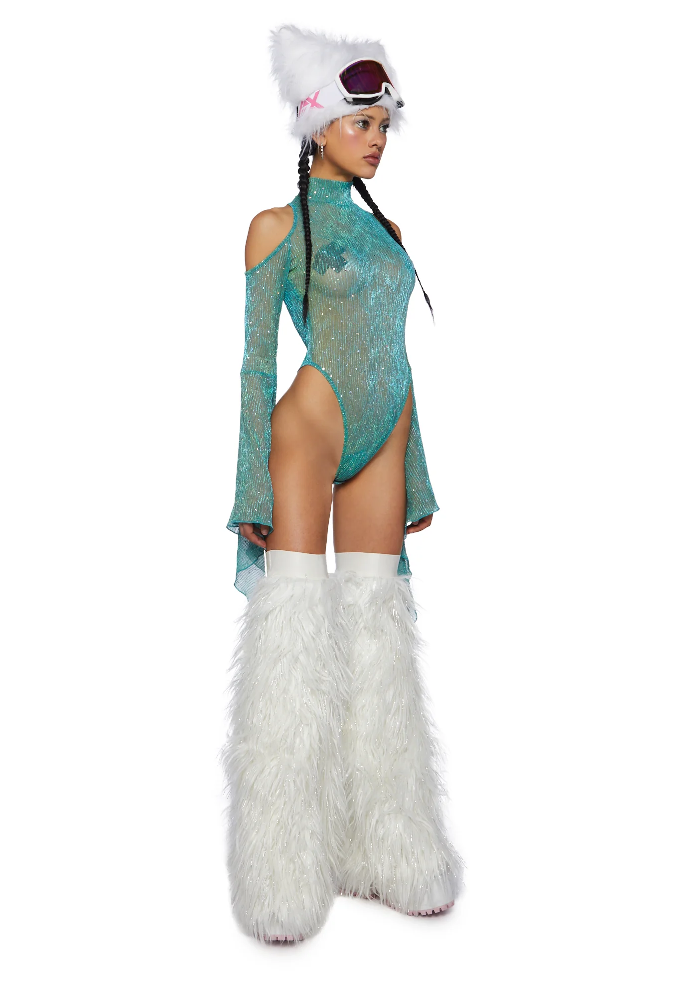 Transcendent Spectre Sequin Bodysuit - Teal - Image 5
