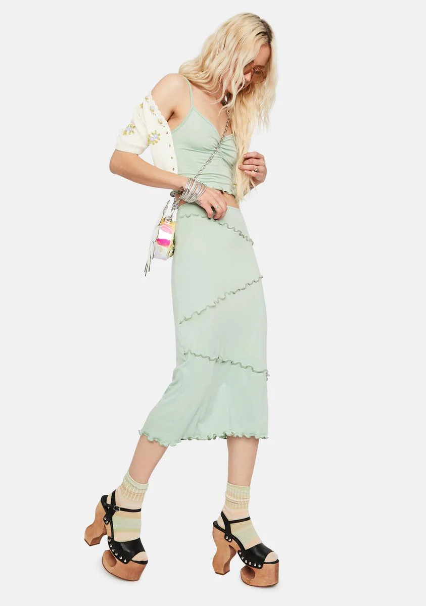 Treat U Right Lettuce Edge Midi Skirt Set - Image 3