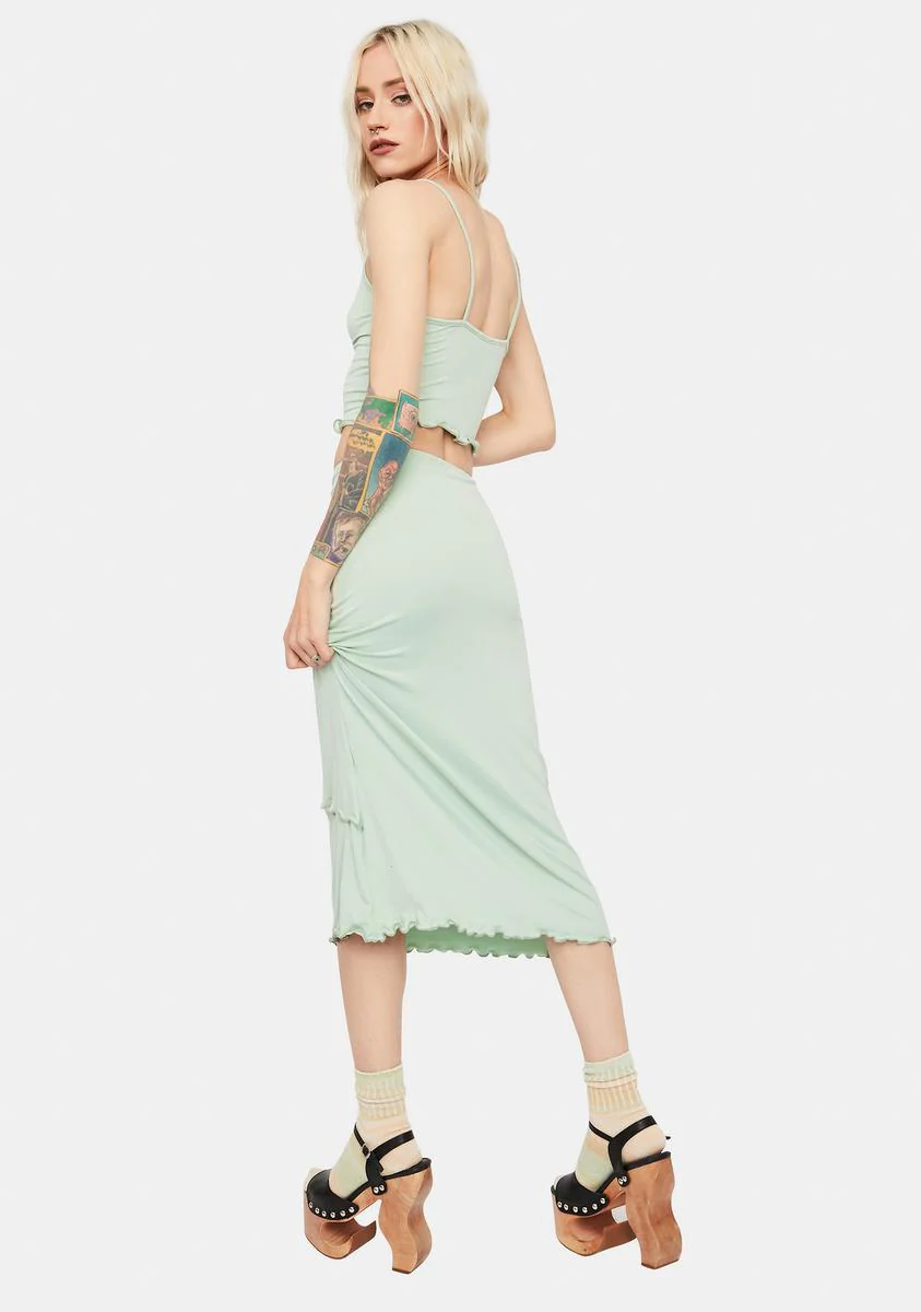 Treat U Right Lettuce Edge Midi Skirt Set - Image 4