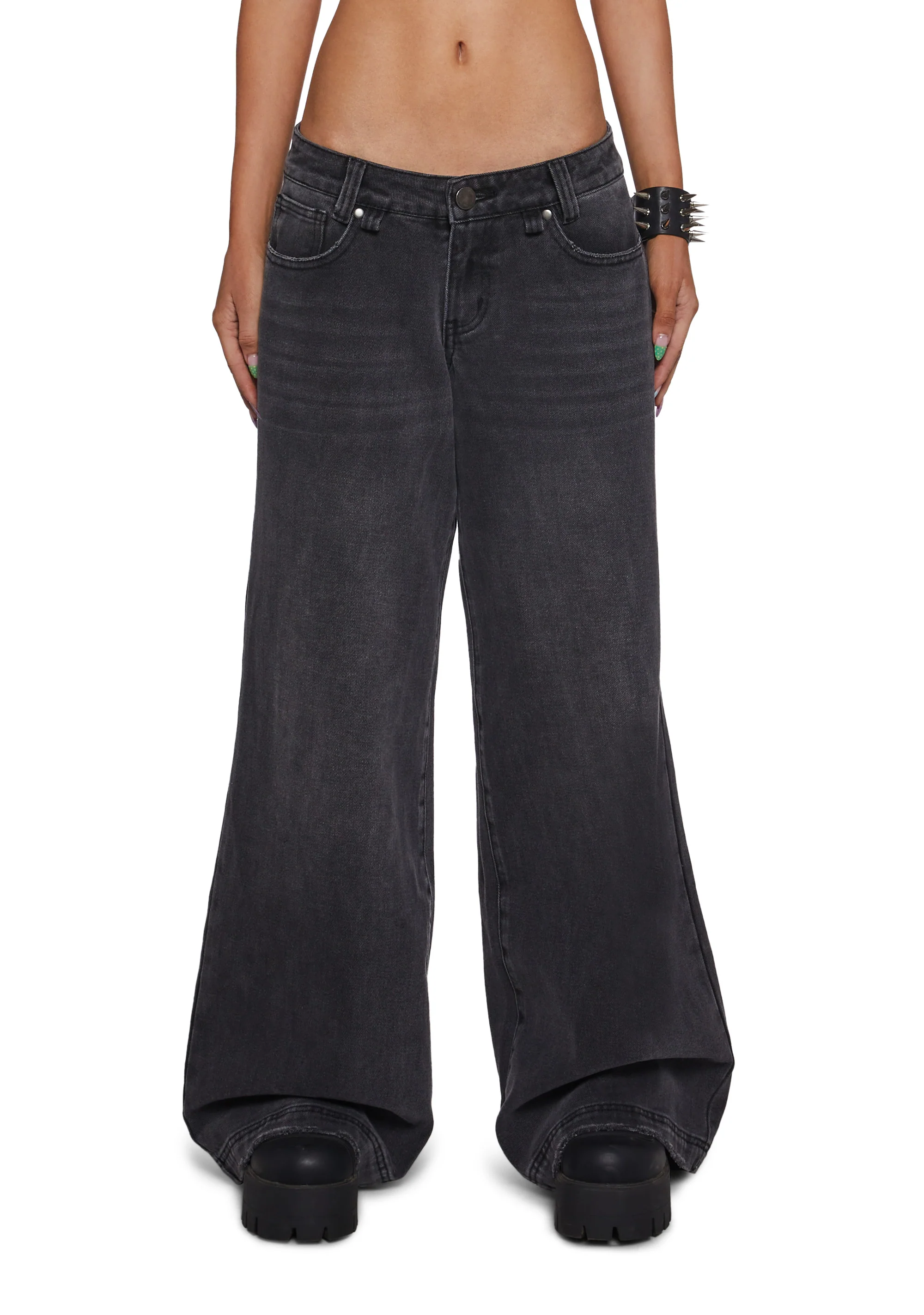 Outro Embroidered Wide Leg Jeans - Image 4