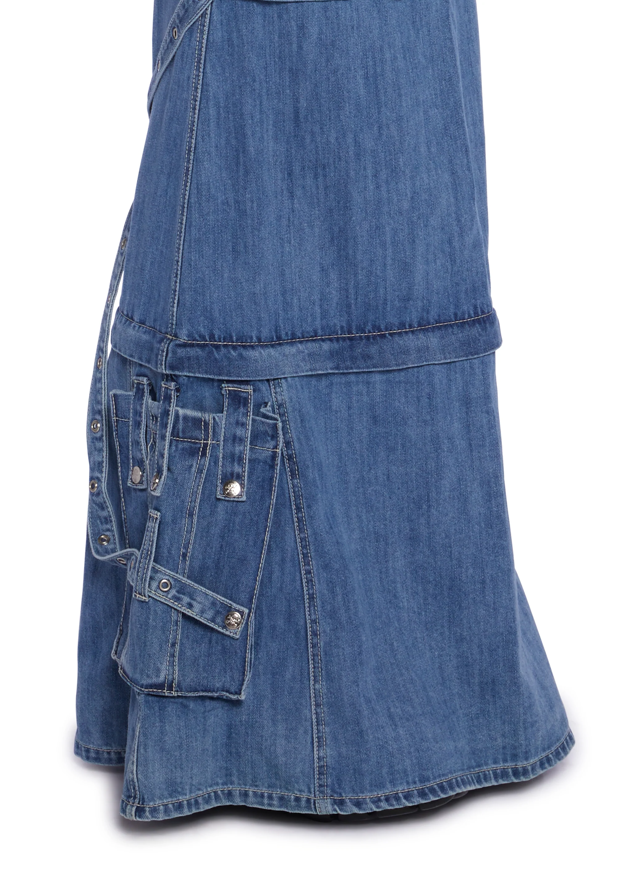 Triple Zip Off Convertible Maxi Skirt - Image 7