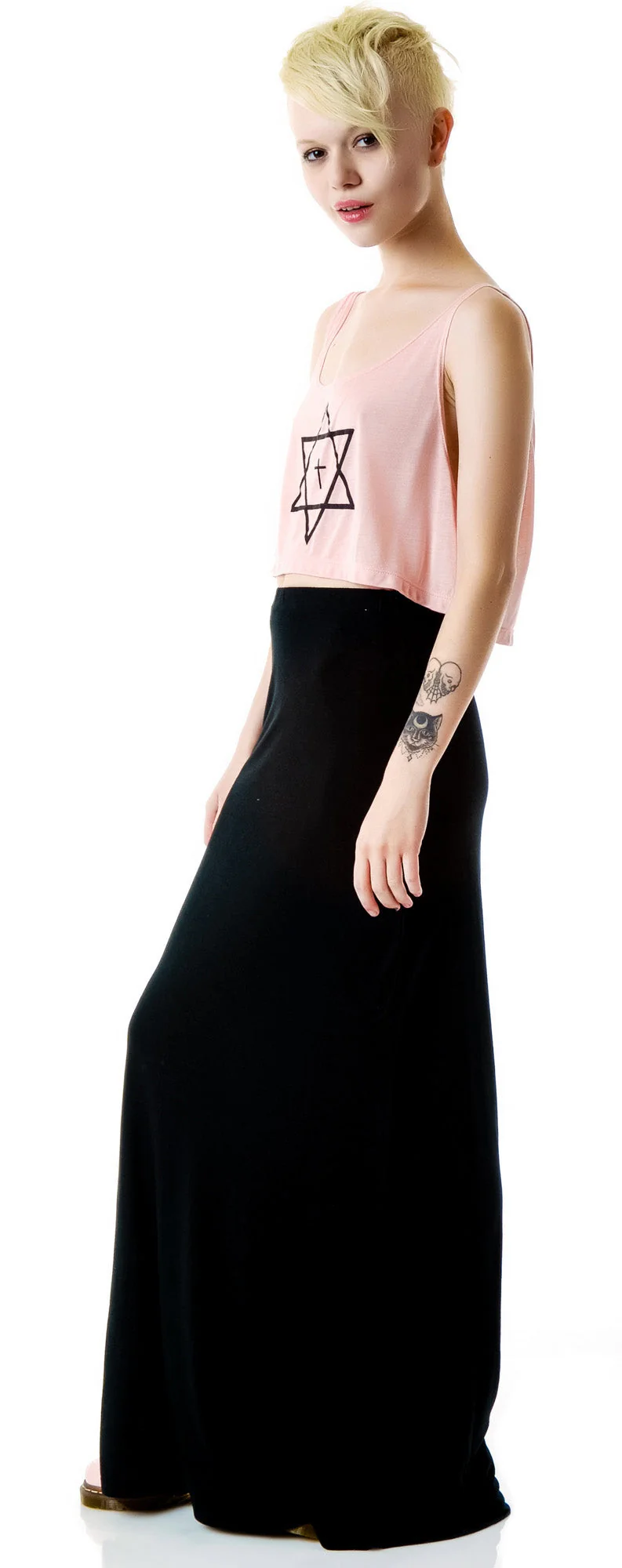 Trippy Cropped Tank Top - Light Blue - Image 10