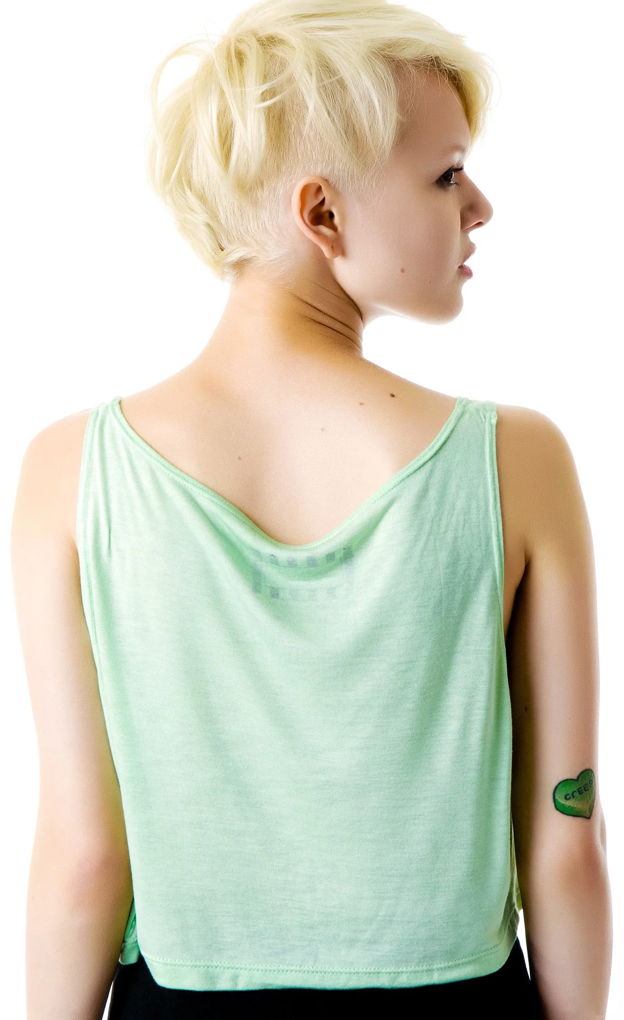 Trippy Cropped Tank Top - Light Blue - Image 2