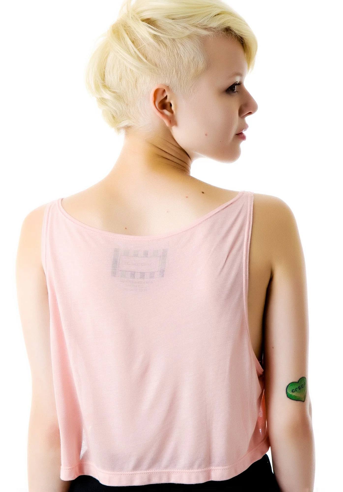 Trippy Cropped Tank Top - Light Blue - Image 6