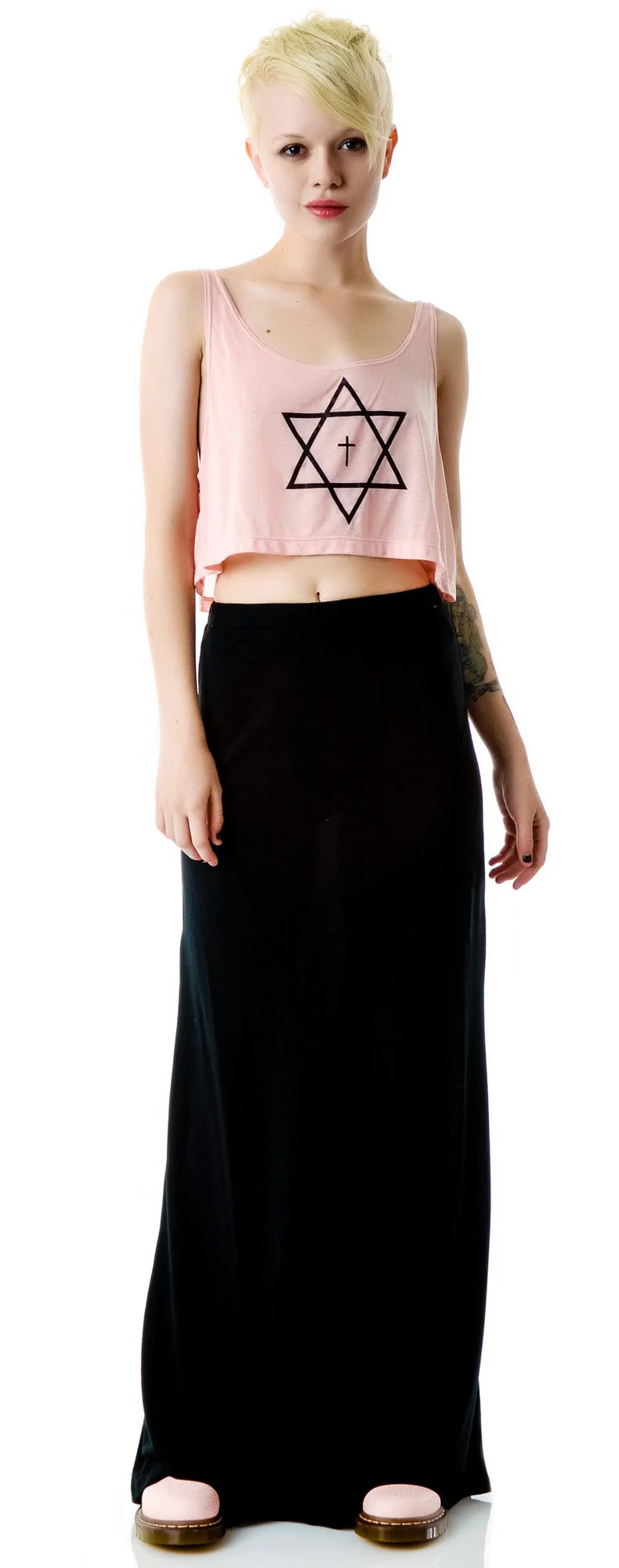 Trippy Cropped Tank Top - Light Blue - Image 9