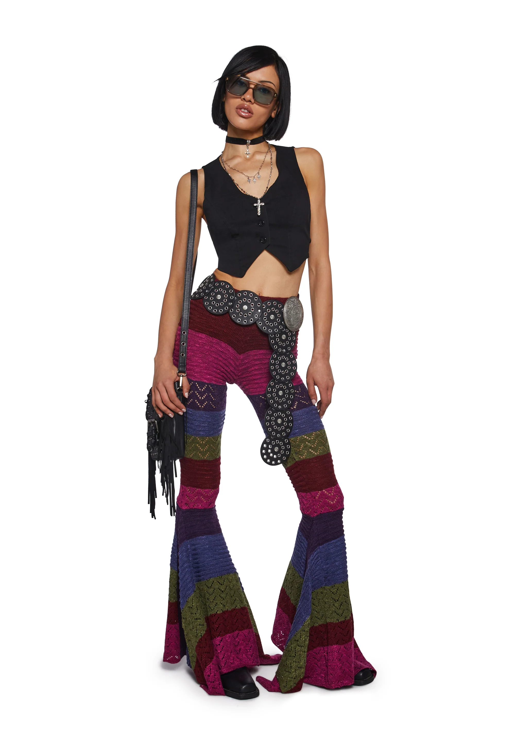 Trippy Fads Crochet Pants - Striped - Image 2