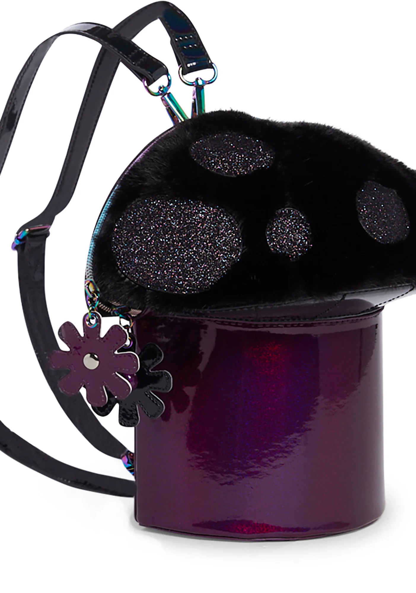 Trippy Vibe Got Funky Mushroom Backpack-Black - Image 5