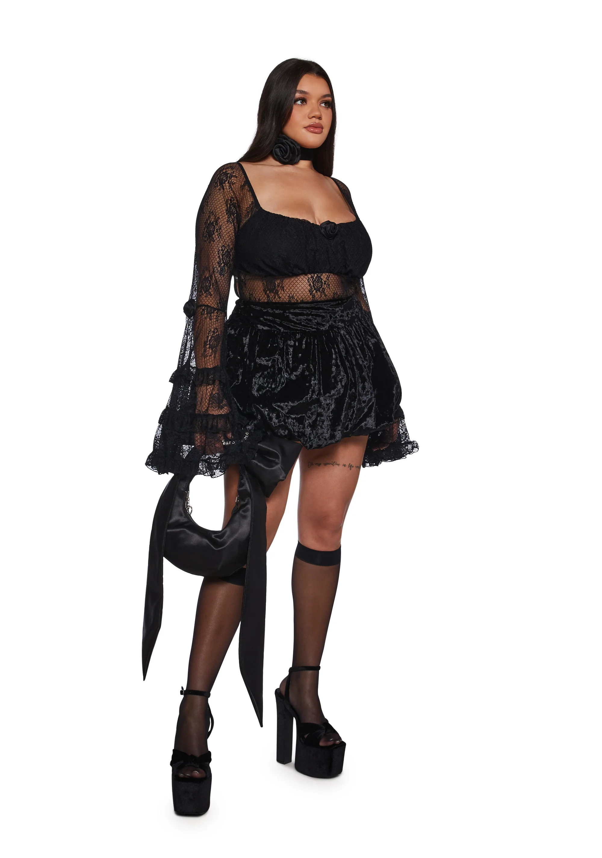 True Love Nonsense Lace Bodysuit - Black - Image 6
