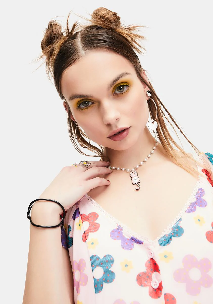 Turning Back Time Cat Pearl Choker - Image 4