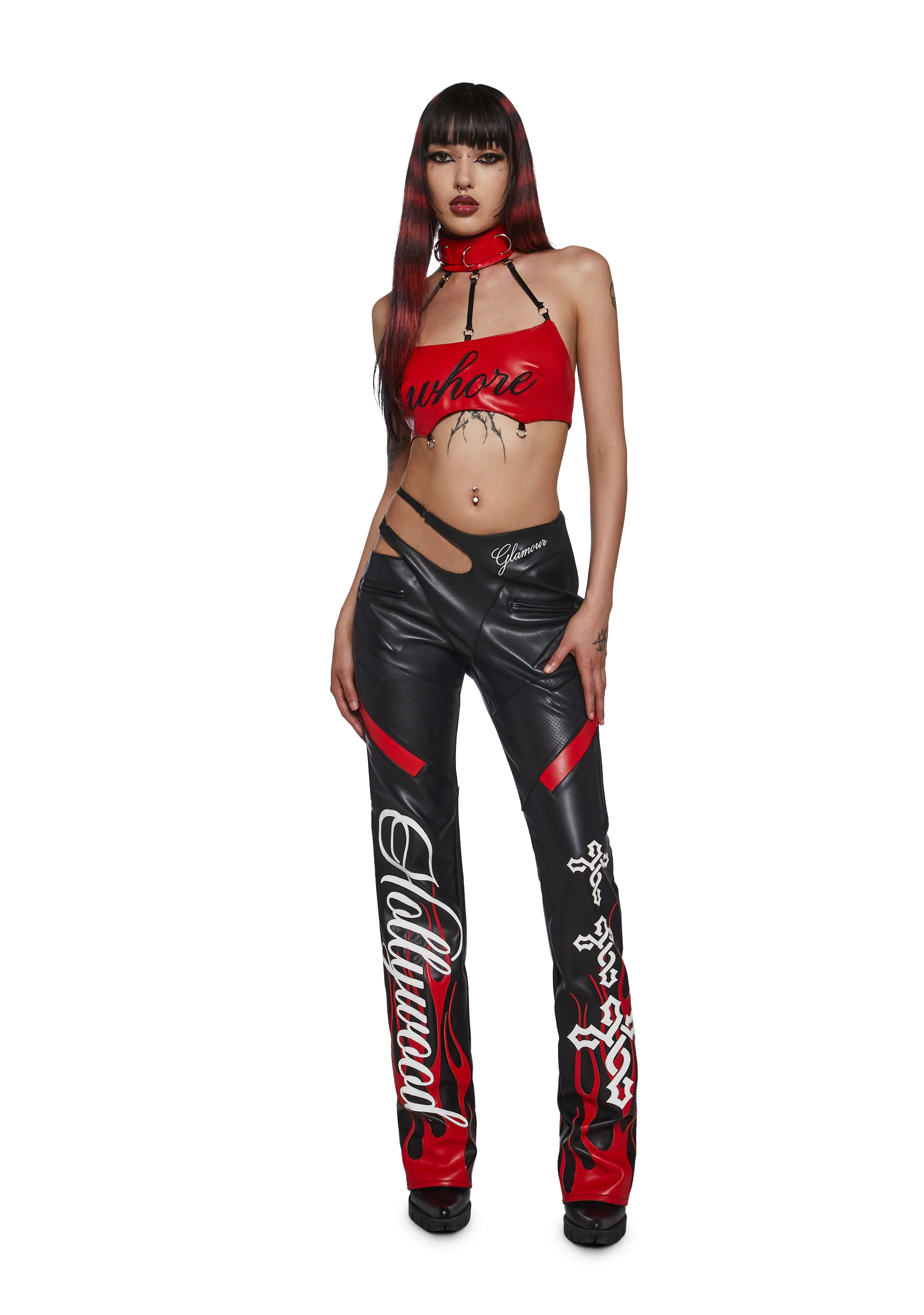 Turn On Choker Top - Red - Image 2
