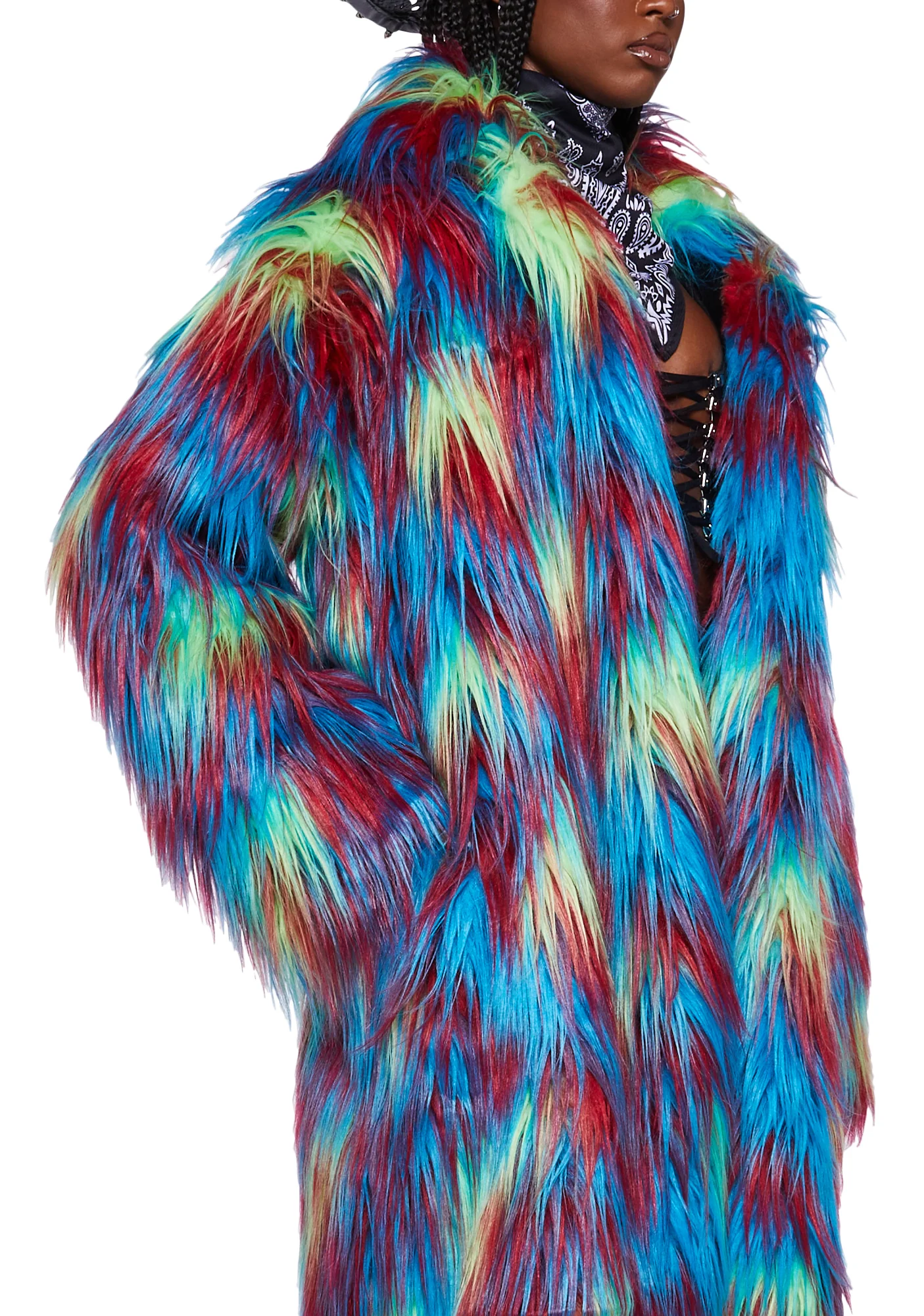 Twisted Parrot Faux Fur Coat - Image 2