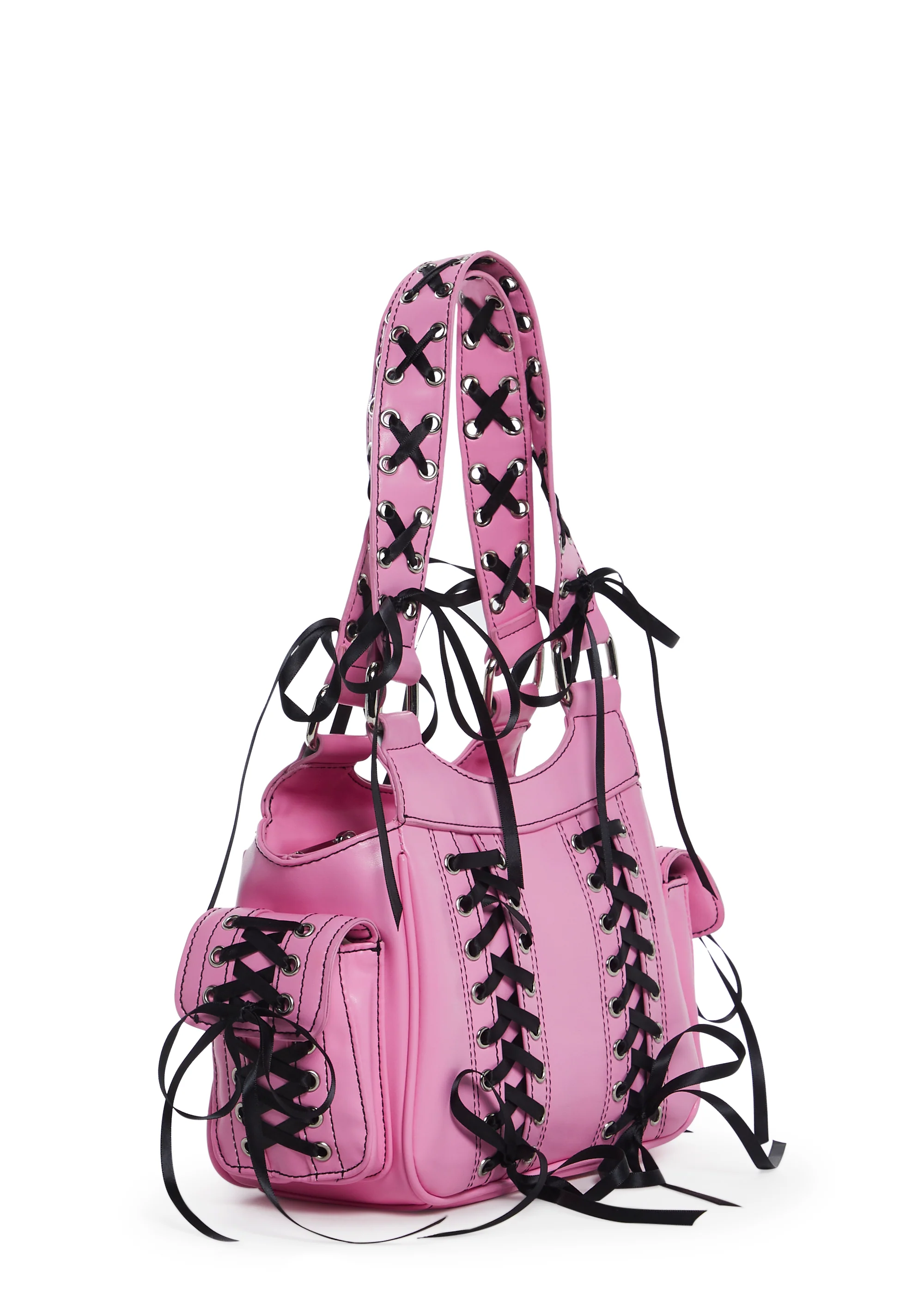 Twisted Scene Shoulder Bag - Pink - Image 3