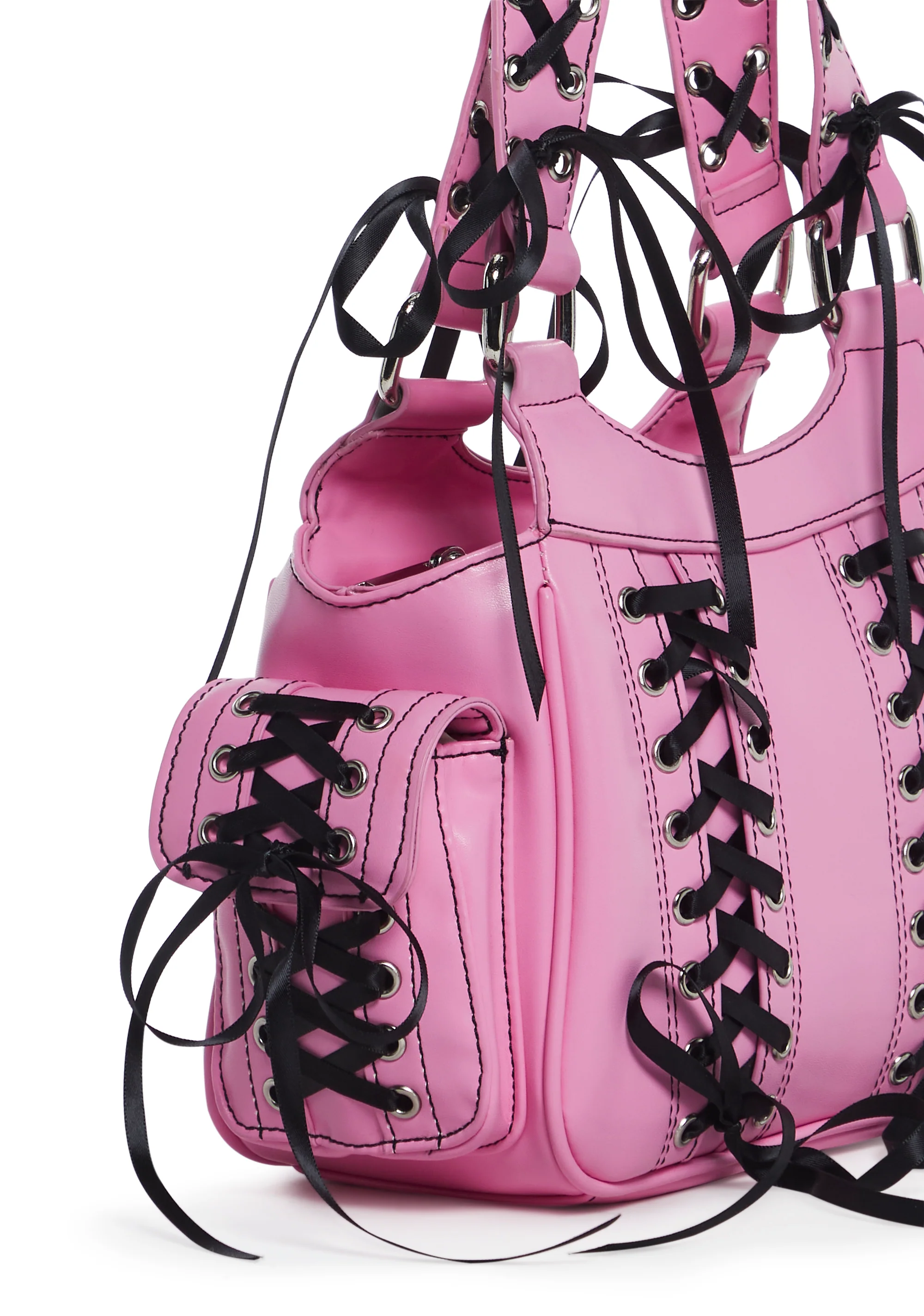 Twisted Scene Shoulder Bag - Pink - Image 5