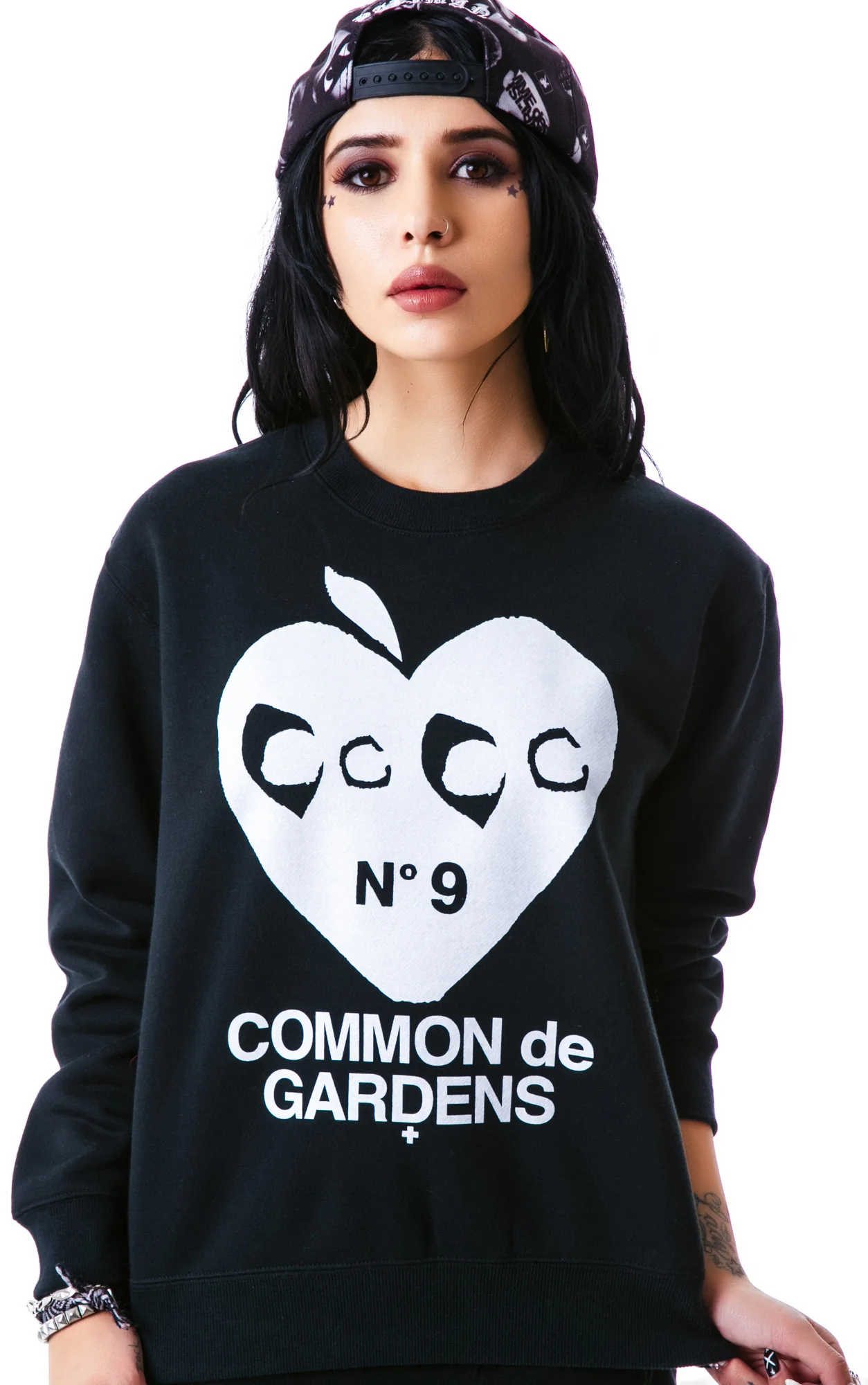 UC Apple Heart Crew Pullover Sweatshirt - Image 3