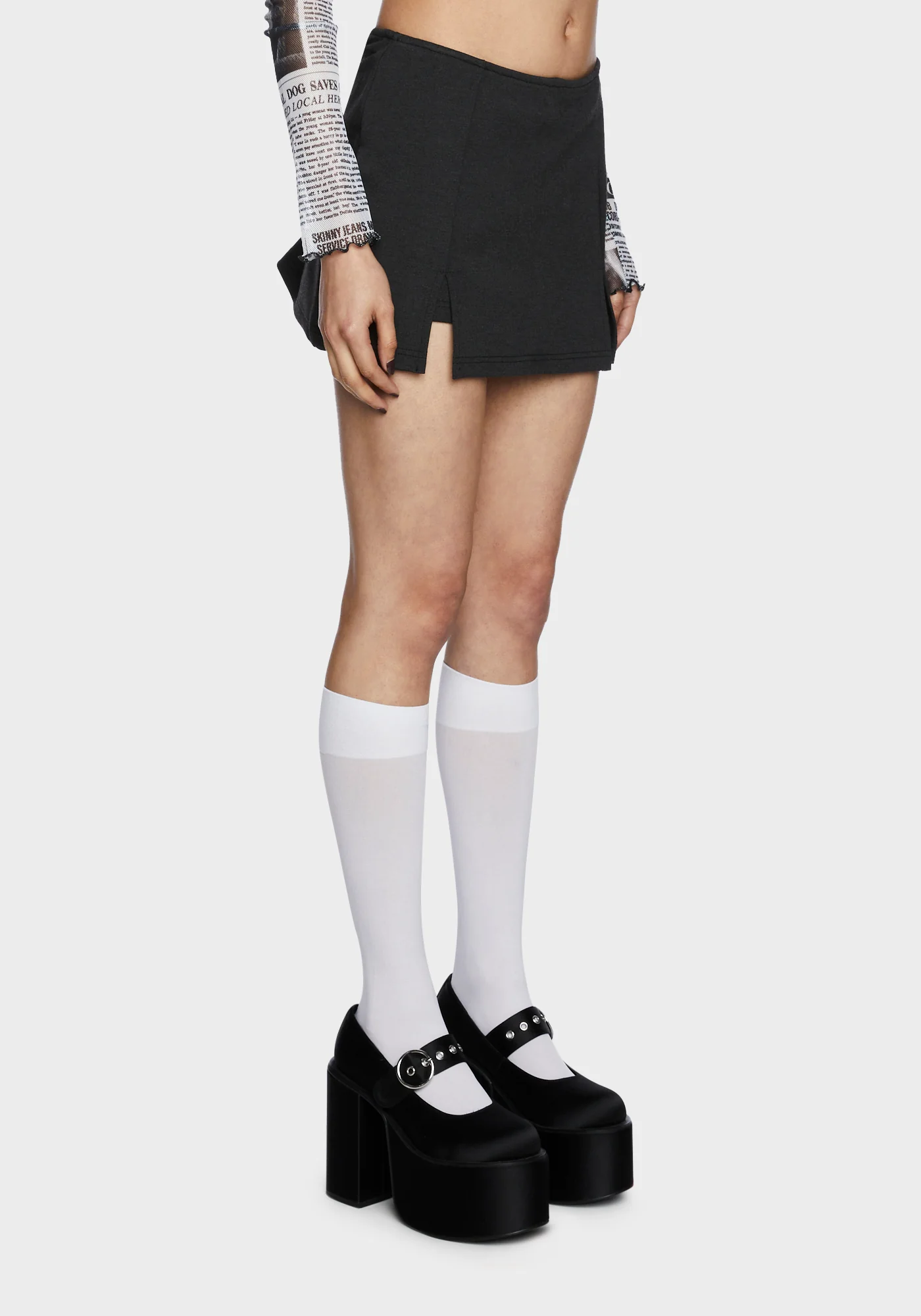Under The Boardwalk Mini Skort - Charcoal - Image 3