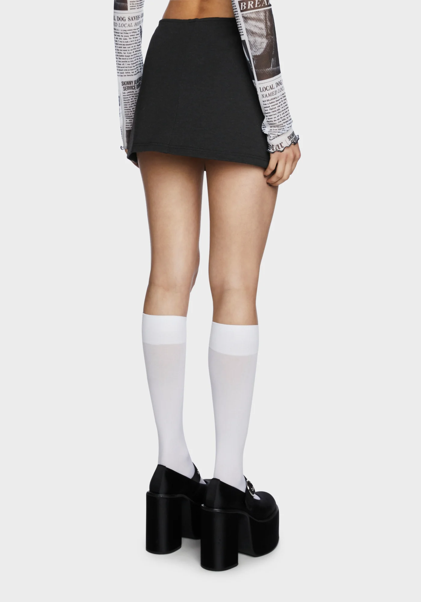 Under The Boardwalk Mini Skort - Charcoal - Image 4