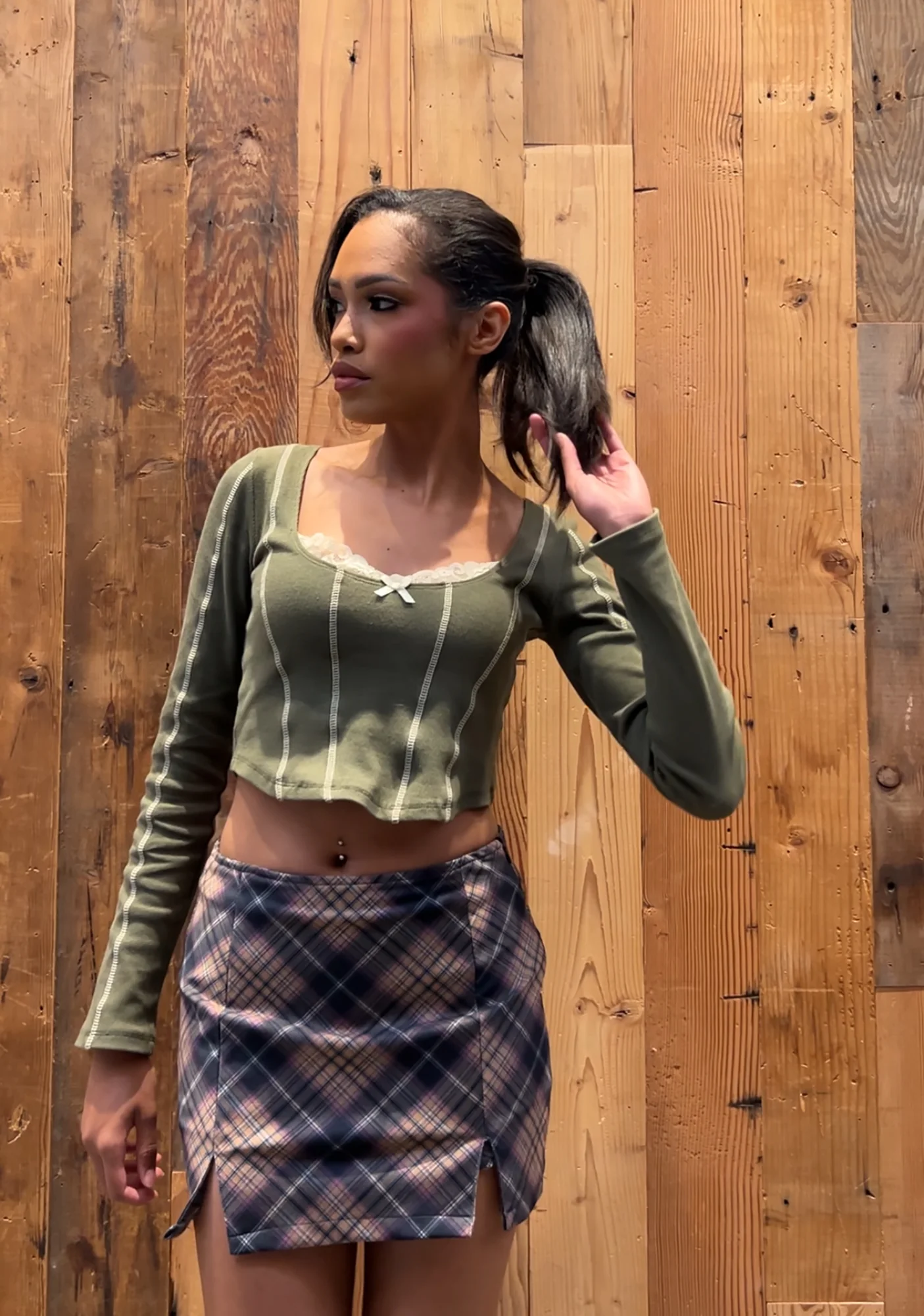 Under The Boardwalk Mini Skort - Plaid - Image 8