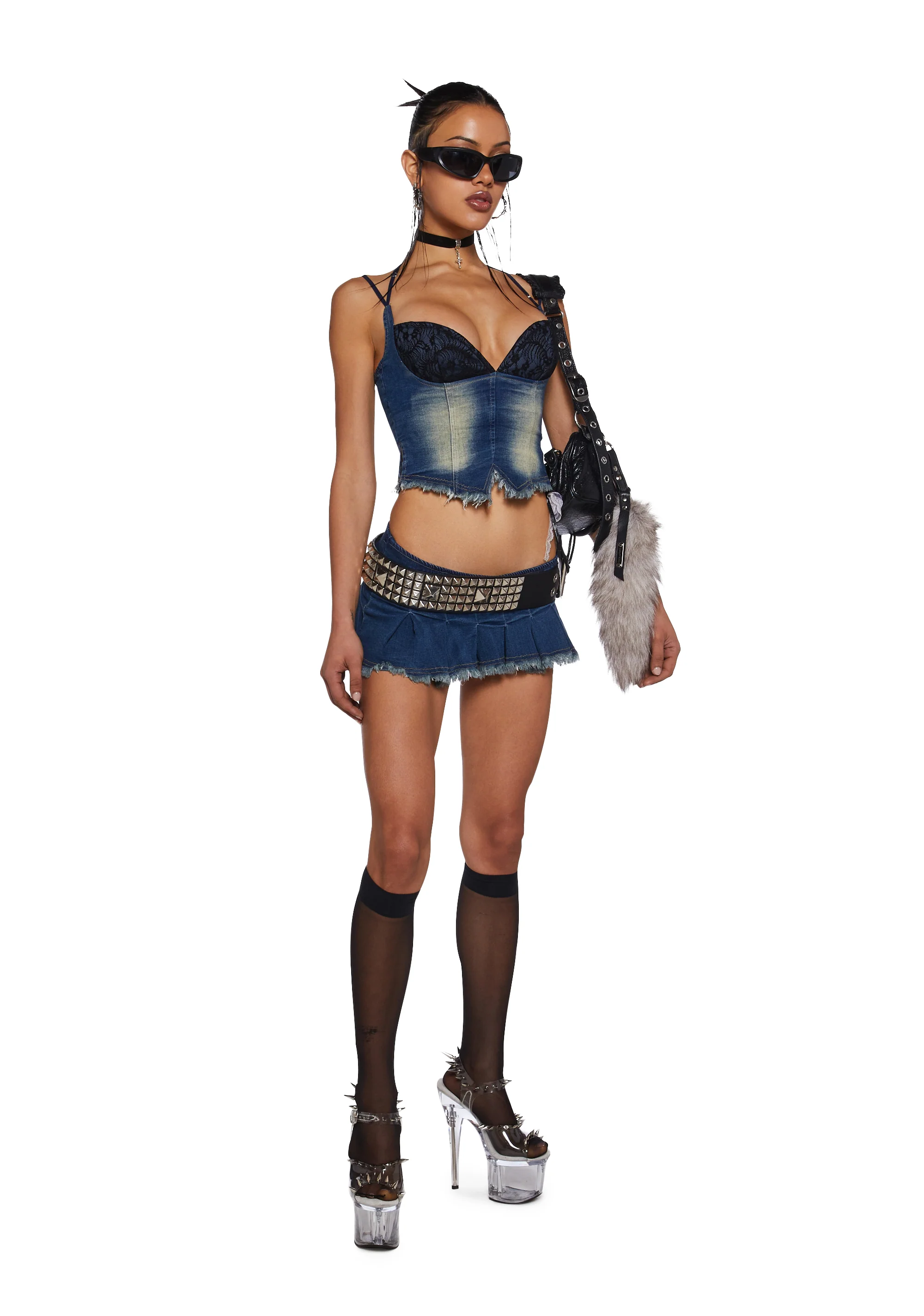 Underground Scene Skirt Set - Dark Blue - Image 2