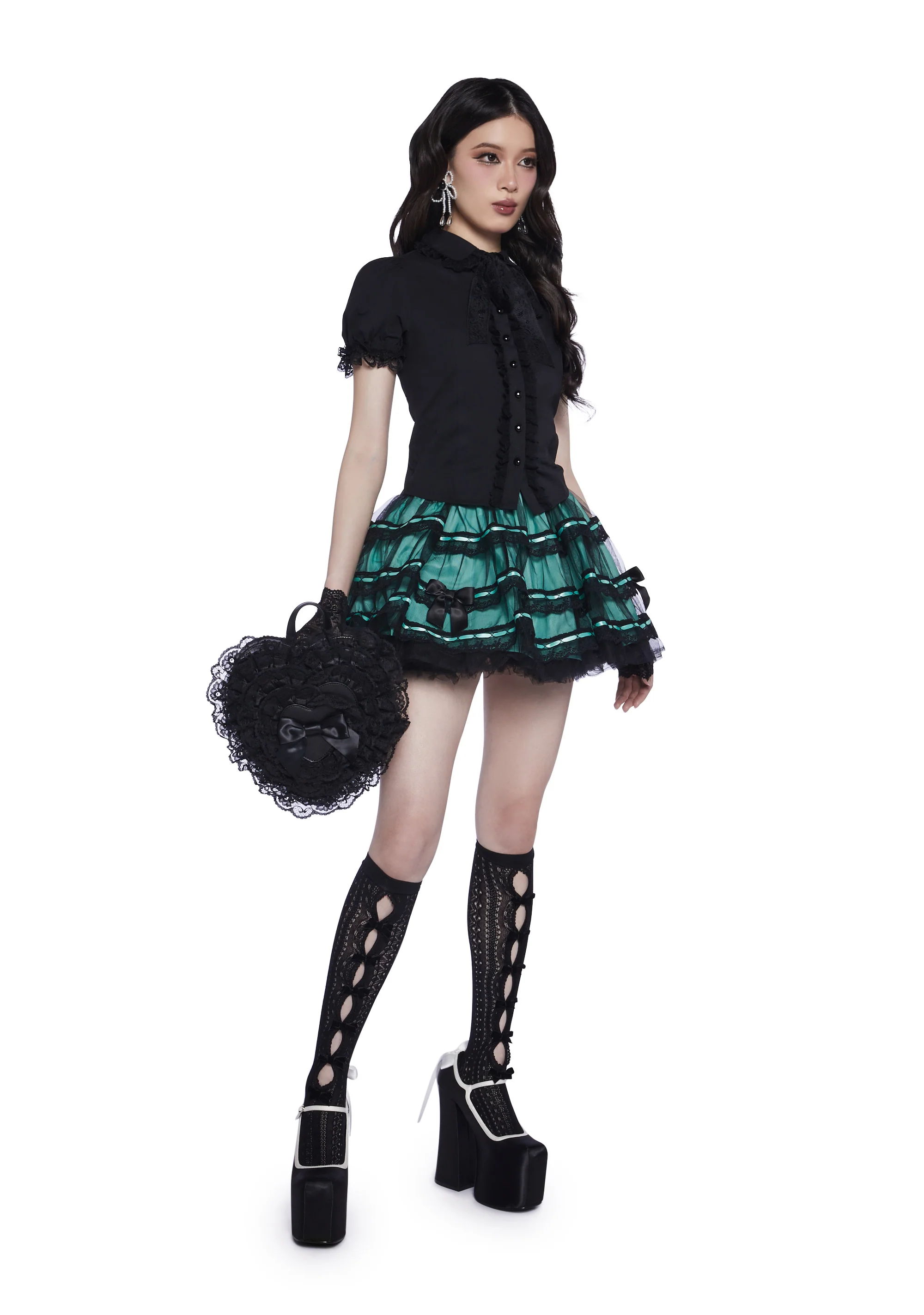 Unholy Grail Tulle Mini Skirt - Mint - Image 2
