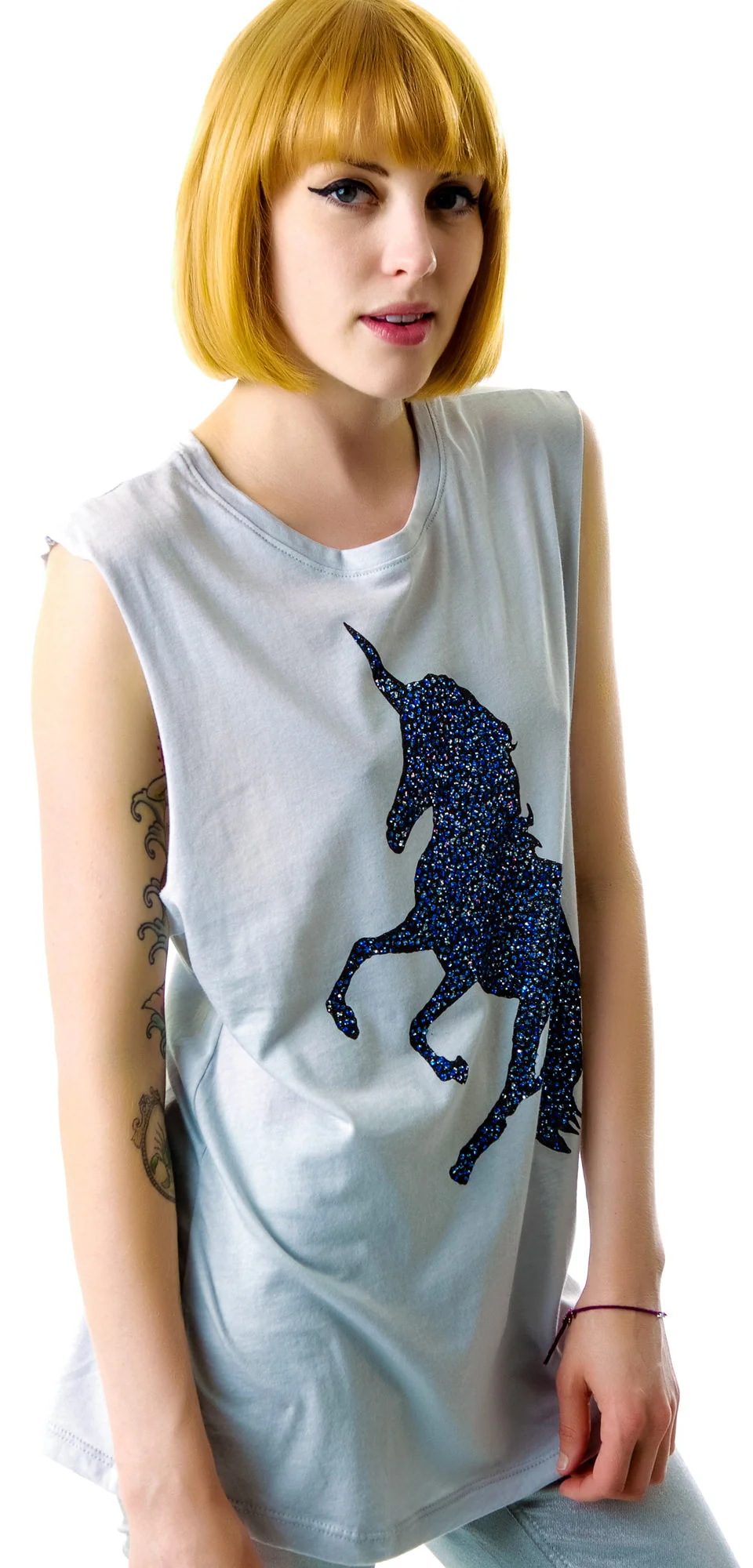 Unicorn Sparkles Tank - Light Gray - Image 9