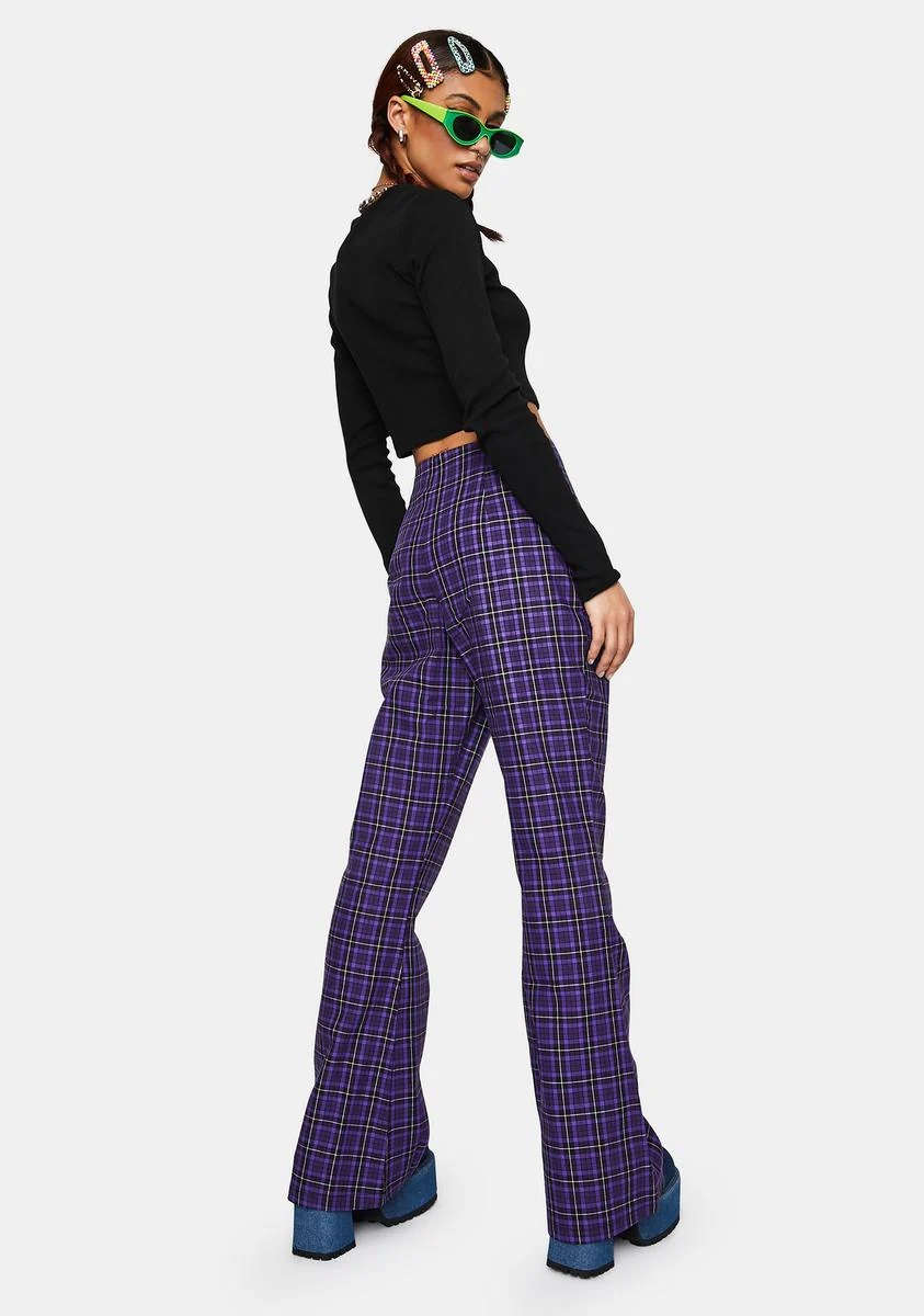 Unify Plaid Flare Pants - Image 4