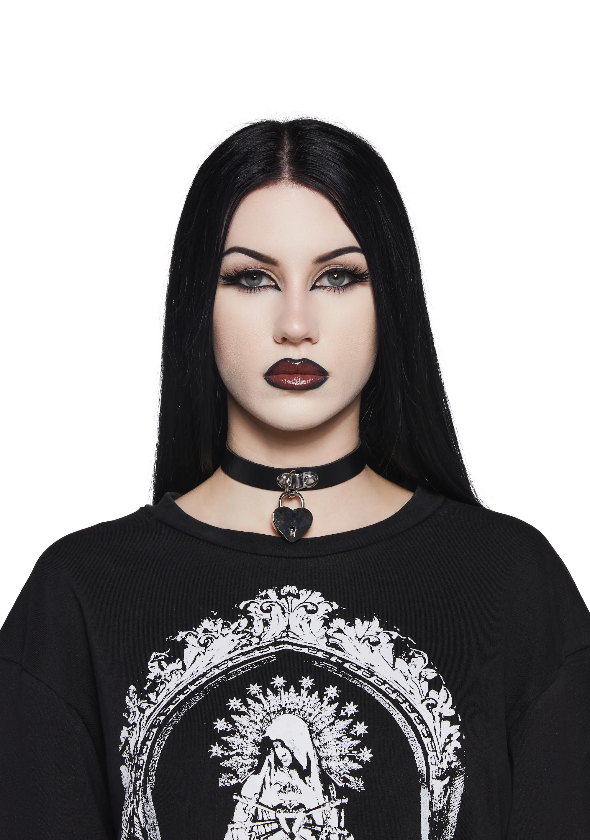 Unlock Me Heart Choker - Black - Image 4