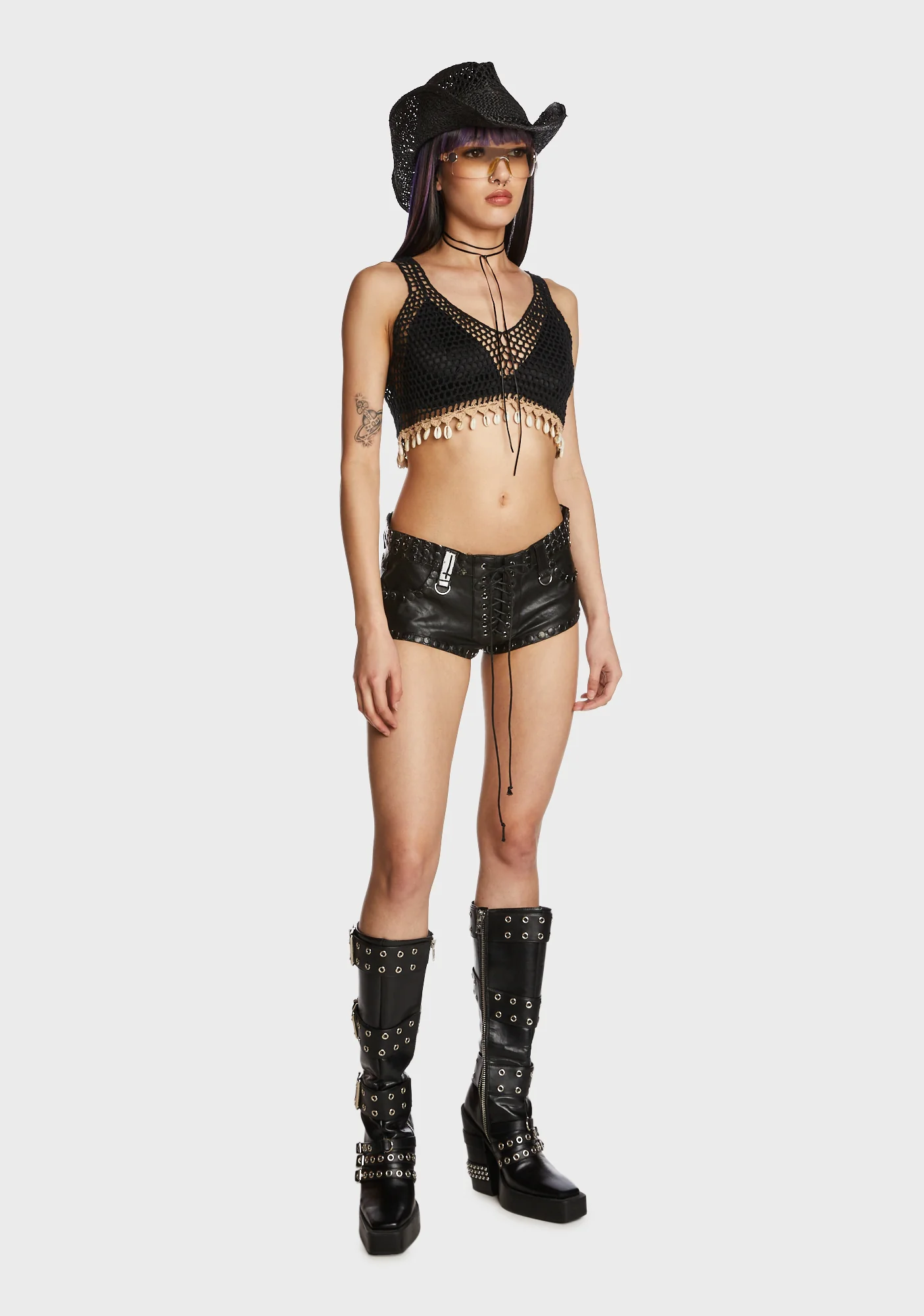 Unstoppable Beauty Crochet Top - Black - Image 3
