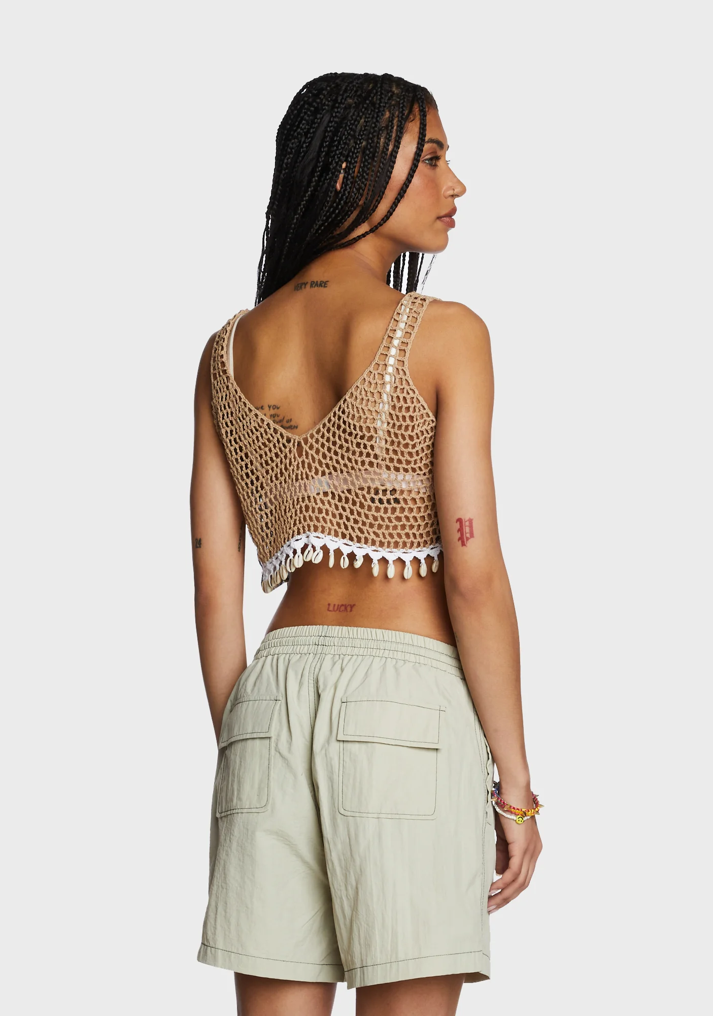 Unstoppable Beauty Crochet Top - Tan - Image 4