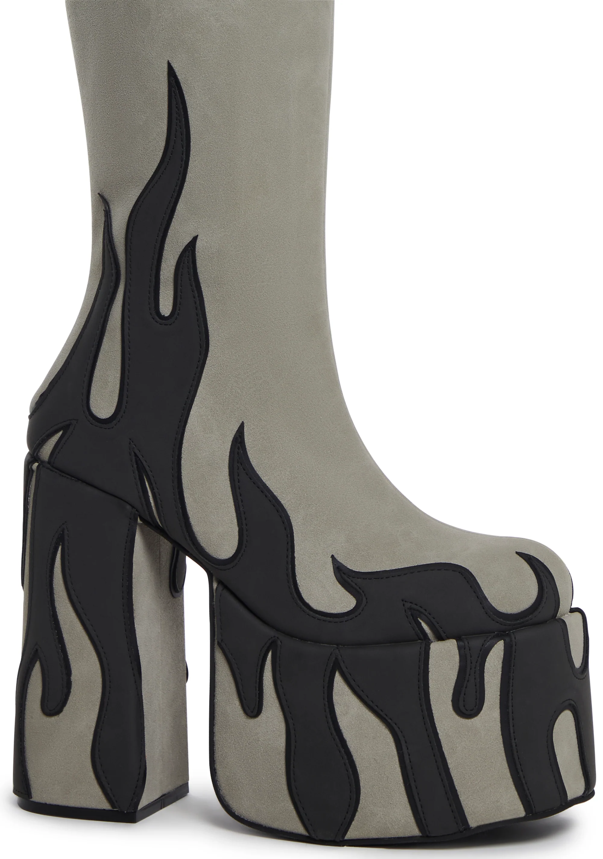 Up In Flames Platform Boots - Gray - Image 2