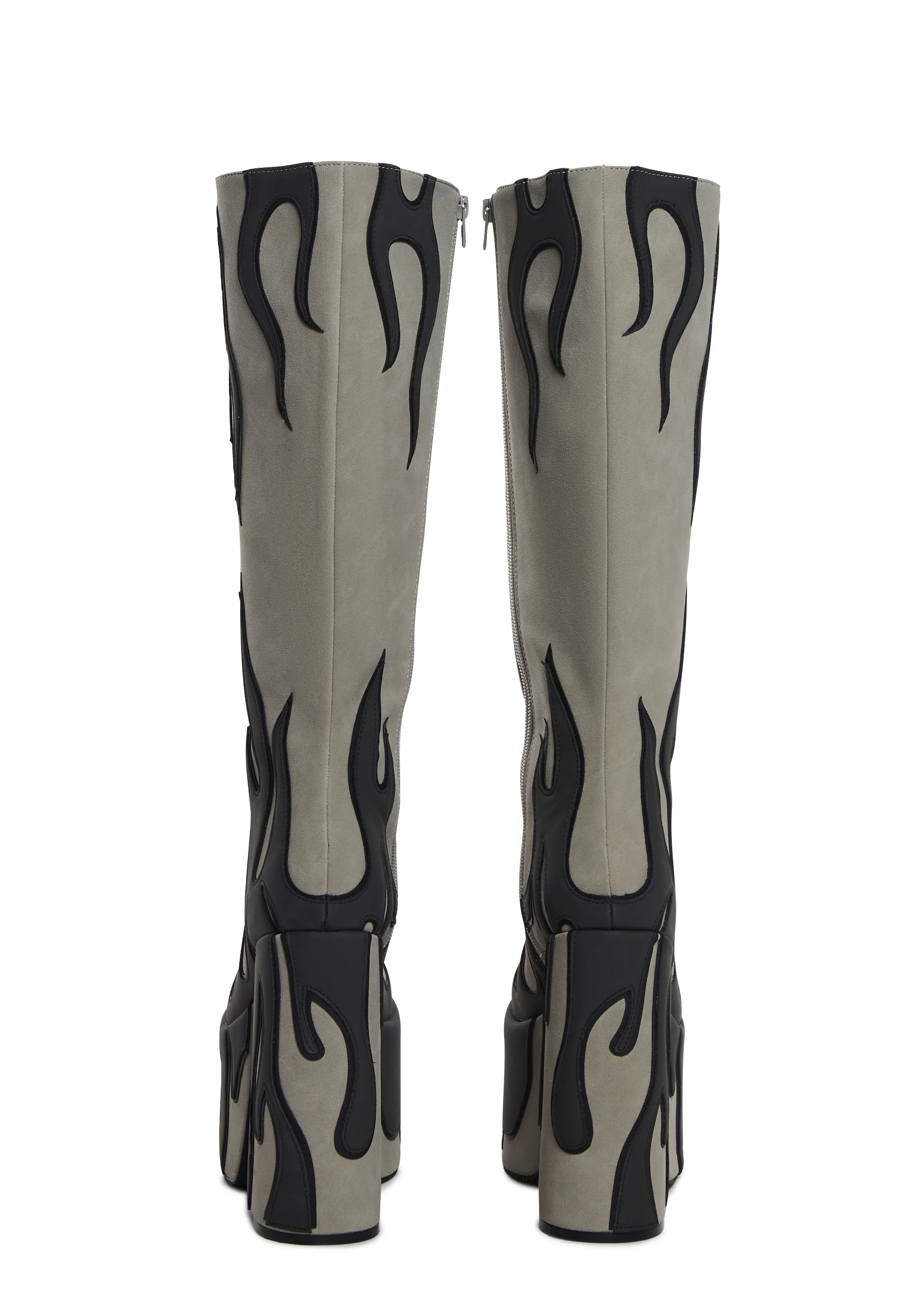 Up In Flames Platform Boots - Gray - Image 4