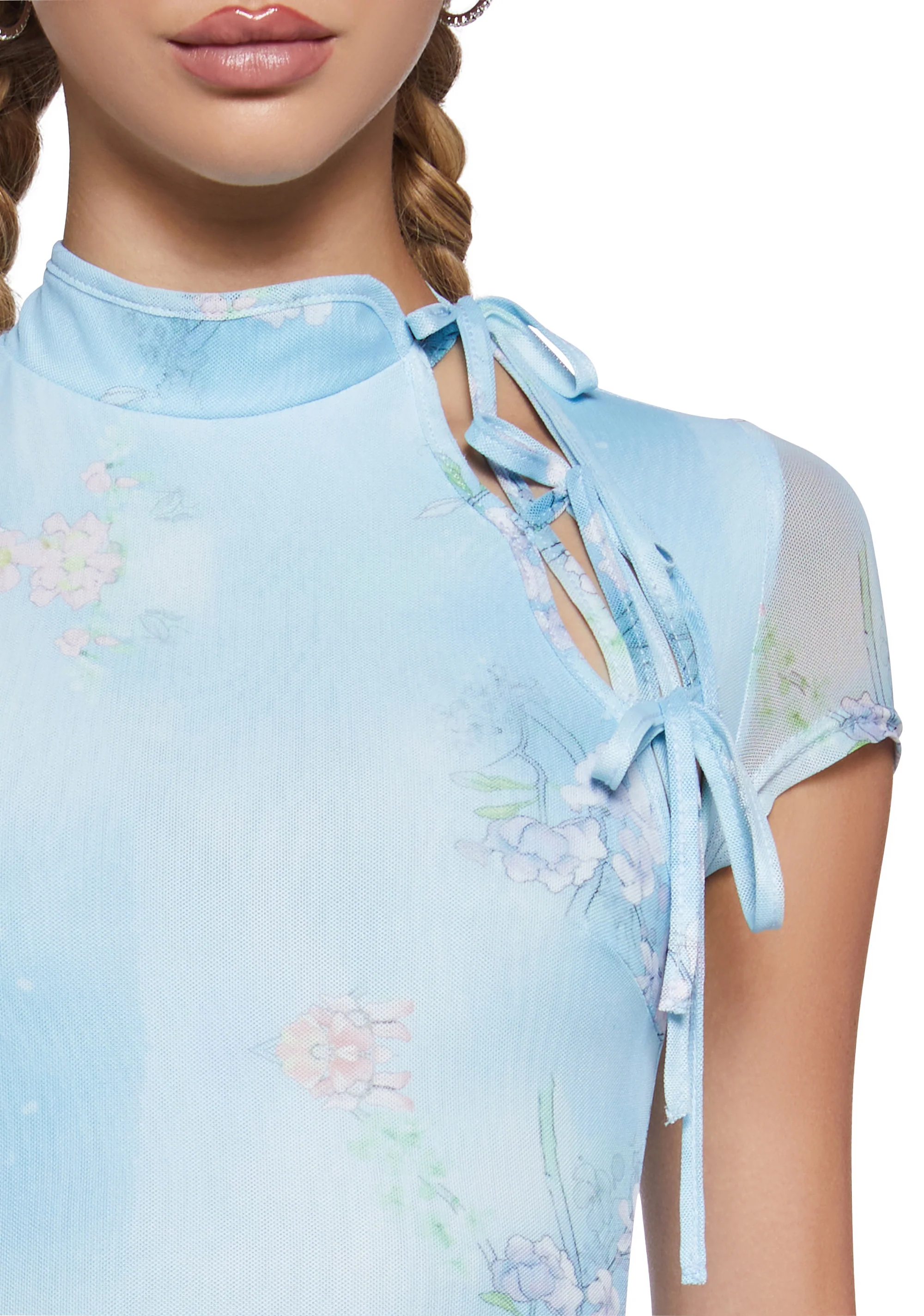 Up Too Late Mini Dress - Blue - Image 5