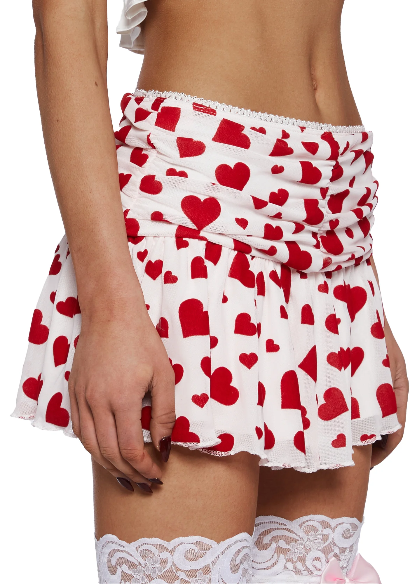 Love Surrounds Me Ruched Skirt - White - Image 5