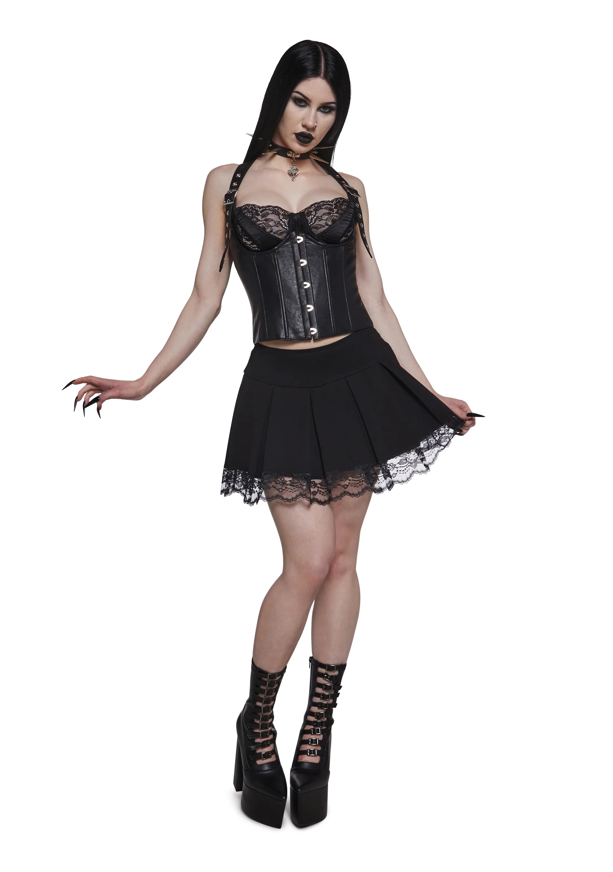 Wicked Lace Pleated Skirt - Image 2