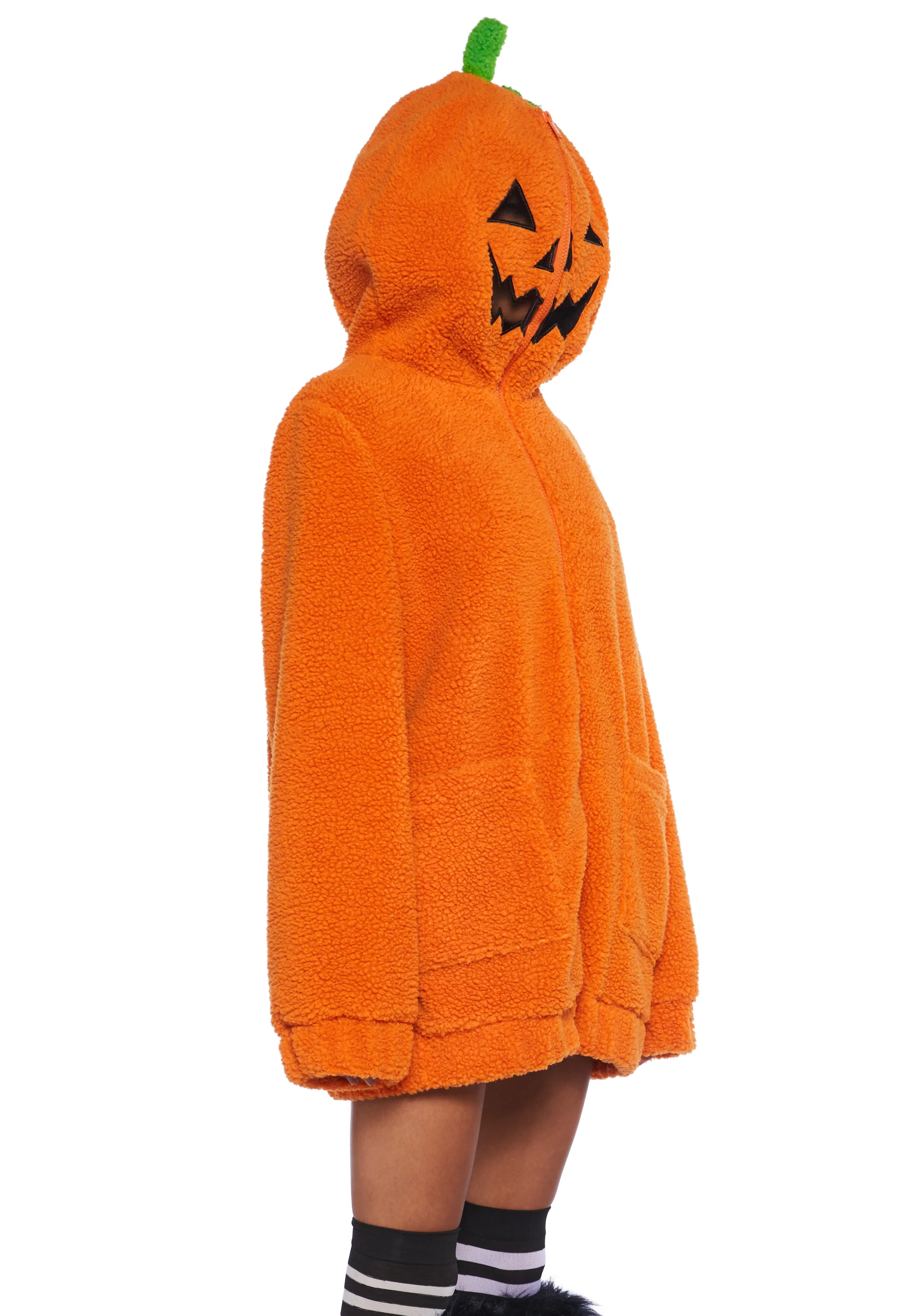 Urban Legend Pumpkin Hooded Sherpa Jacket - Image 3