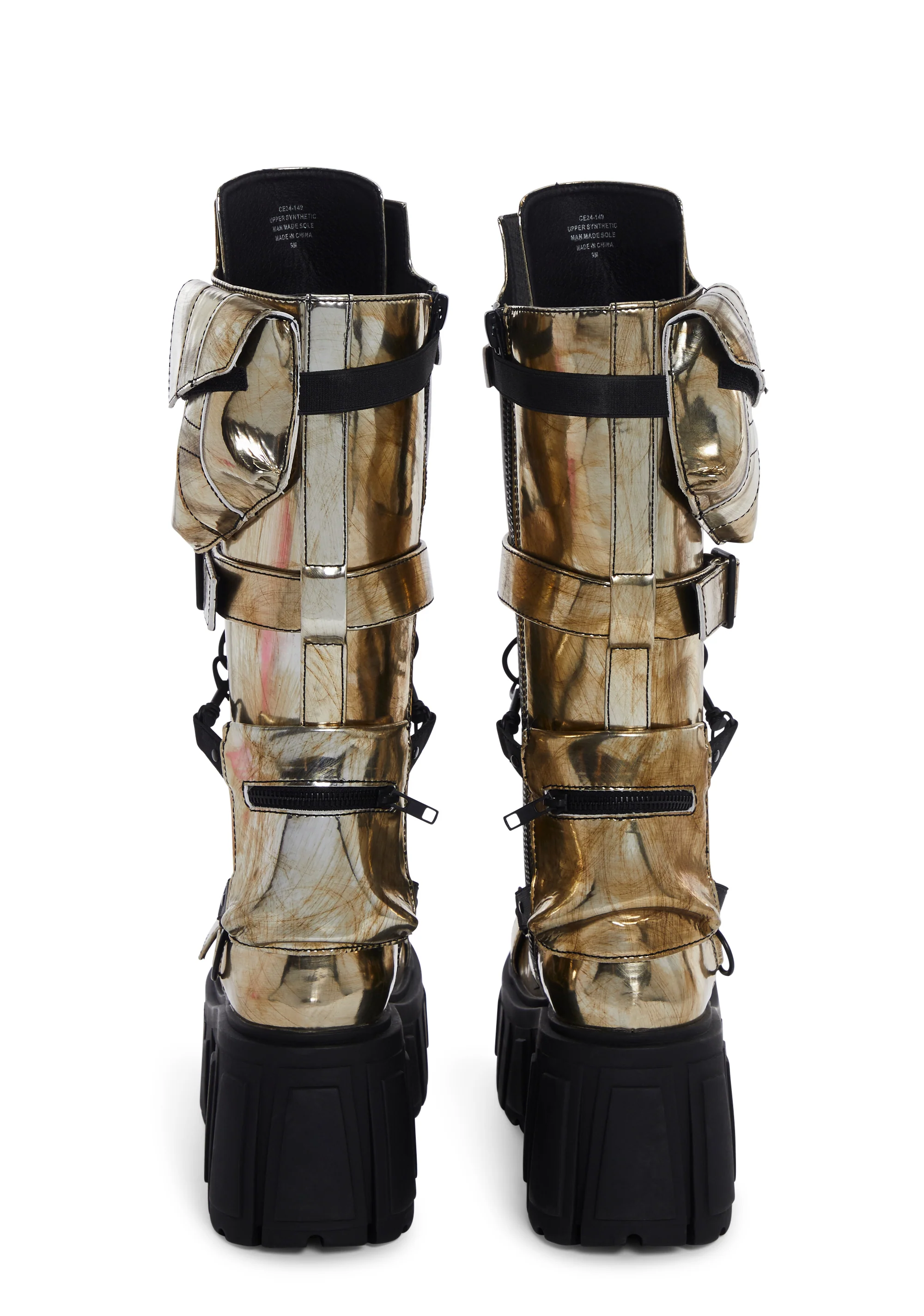 Utopia Elements Knee High Boots - Silver - Image 4