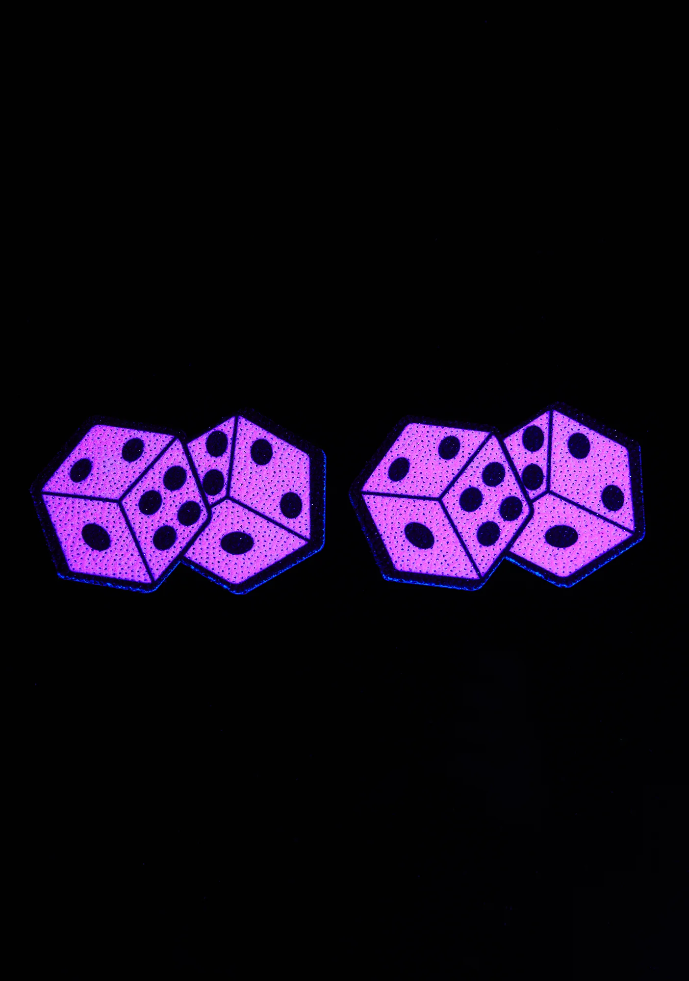 UV Reactive Pair Of Pink Dice Pasties - Image 2