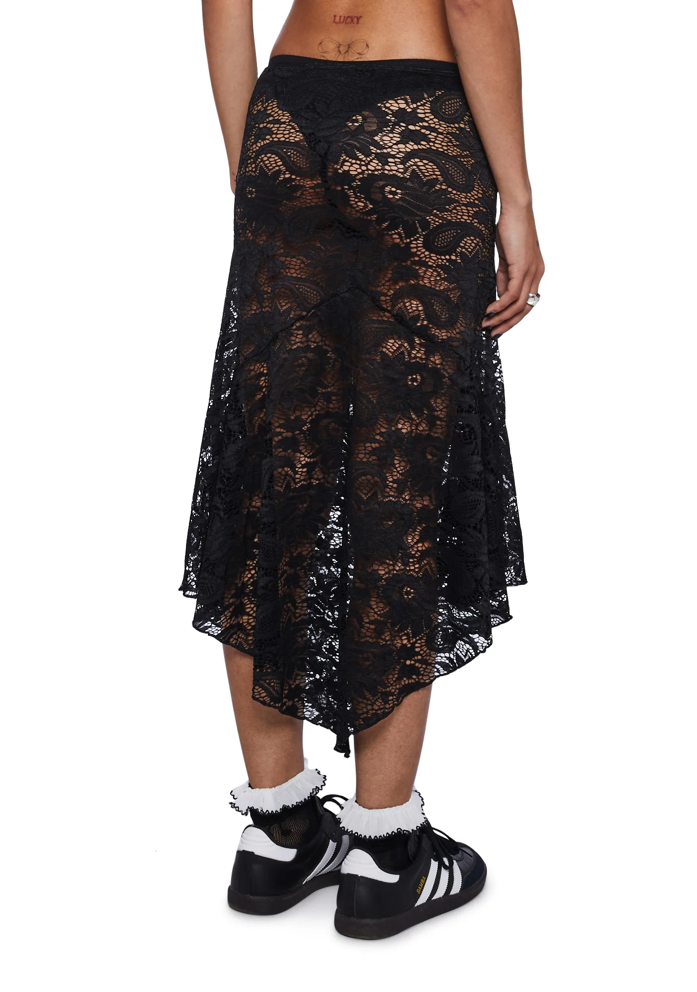 Vana Waterfall Hem Lace Midi Skirt - Image 4
